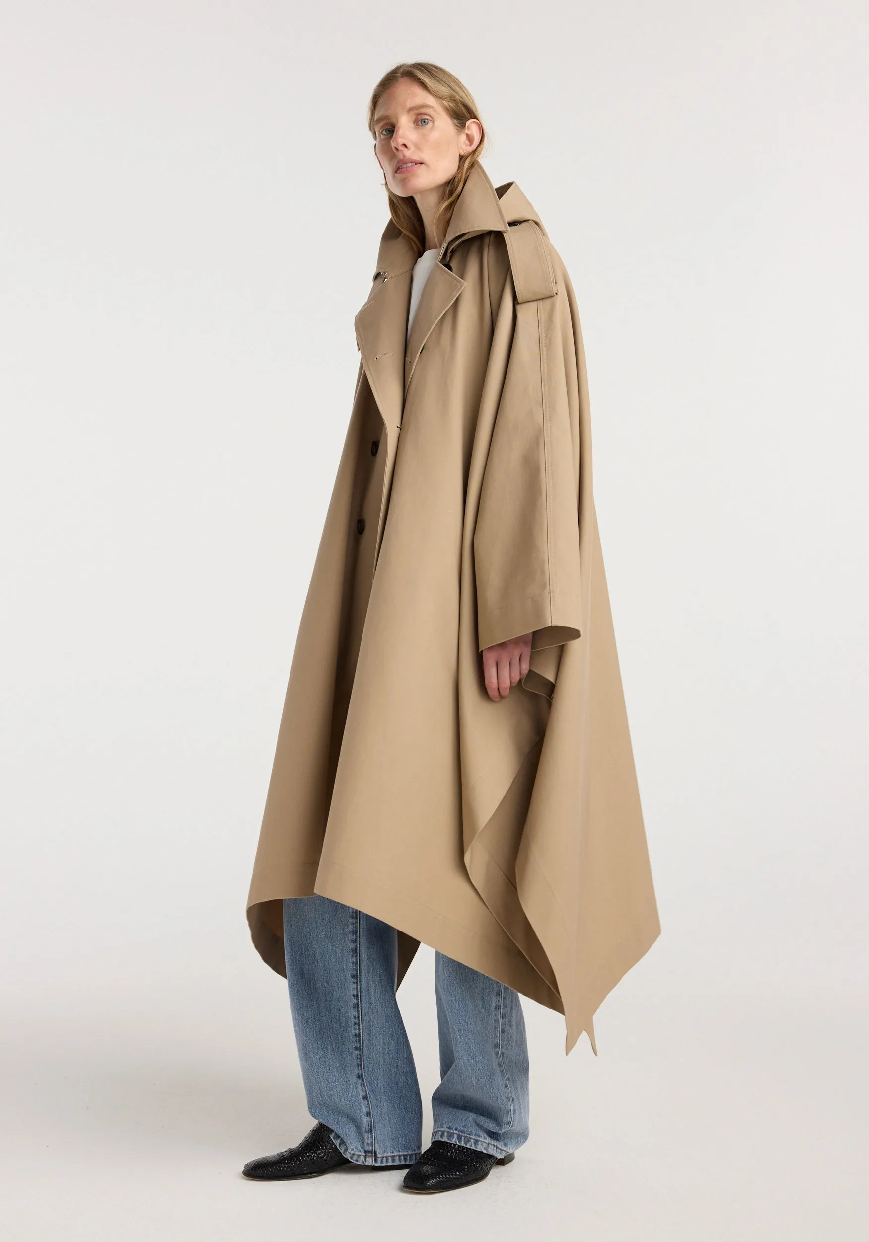 Hooded cape trenchcoat | beige sold by Rohe product image thumbnail 5