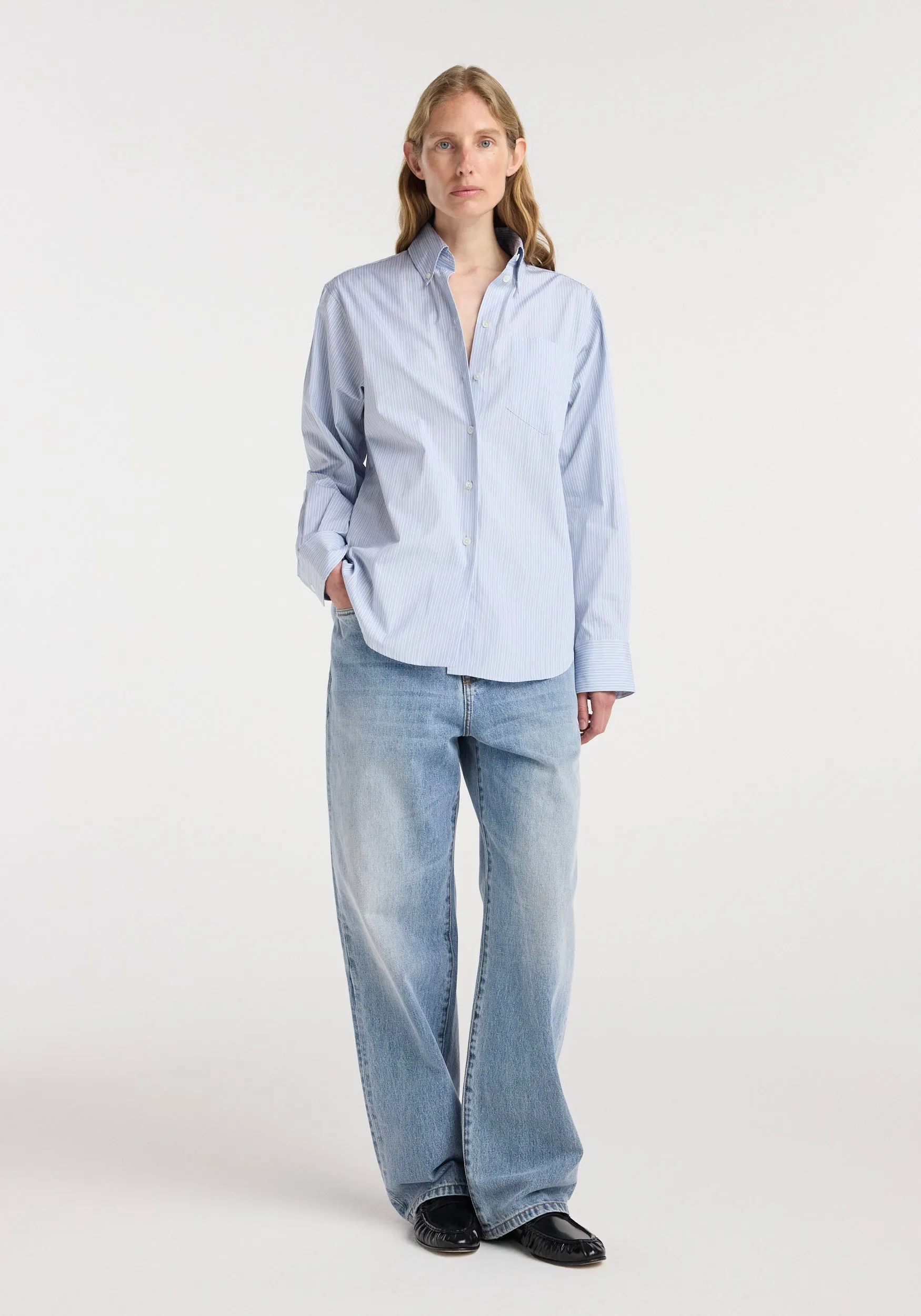 Oxford striped shirt | blue stripe sold by Rohe