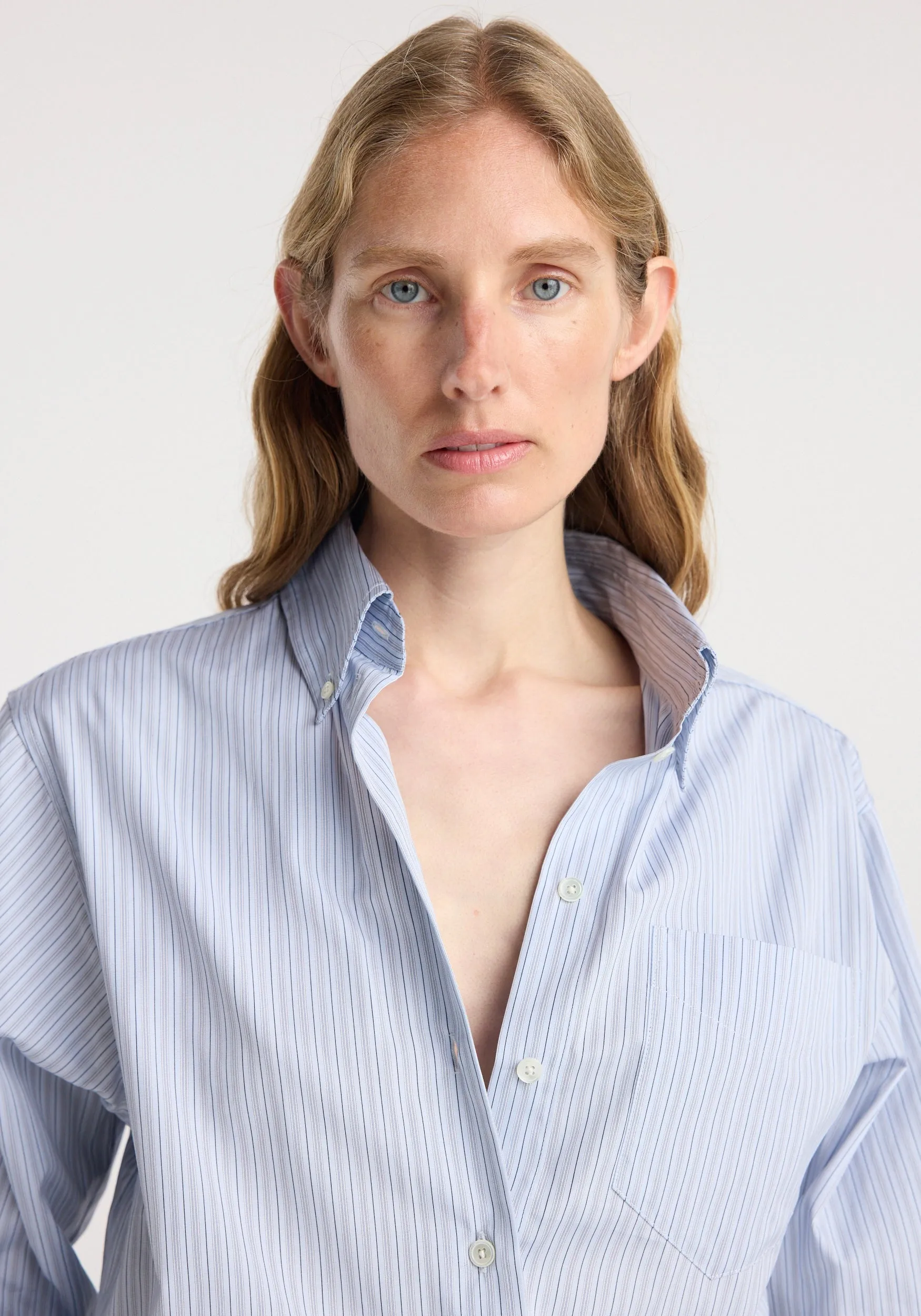 Oxford striped shirt | blue stripe sold by Rohe product image thumbnail 5