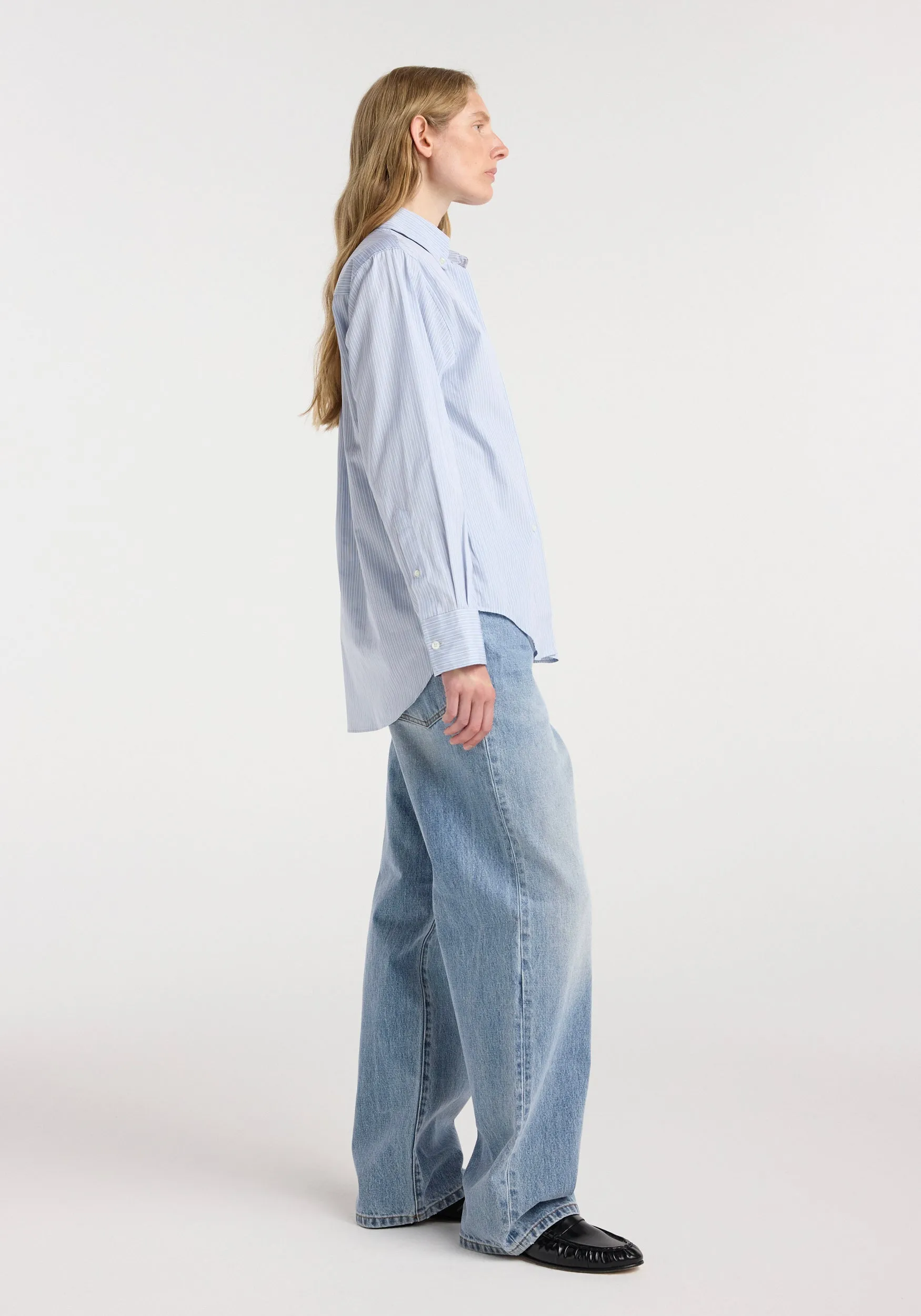Oxford striped shirt | blue stripe sold by Rohe product image thumbnail 2
