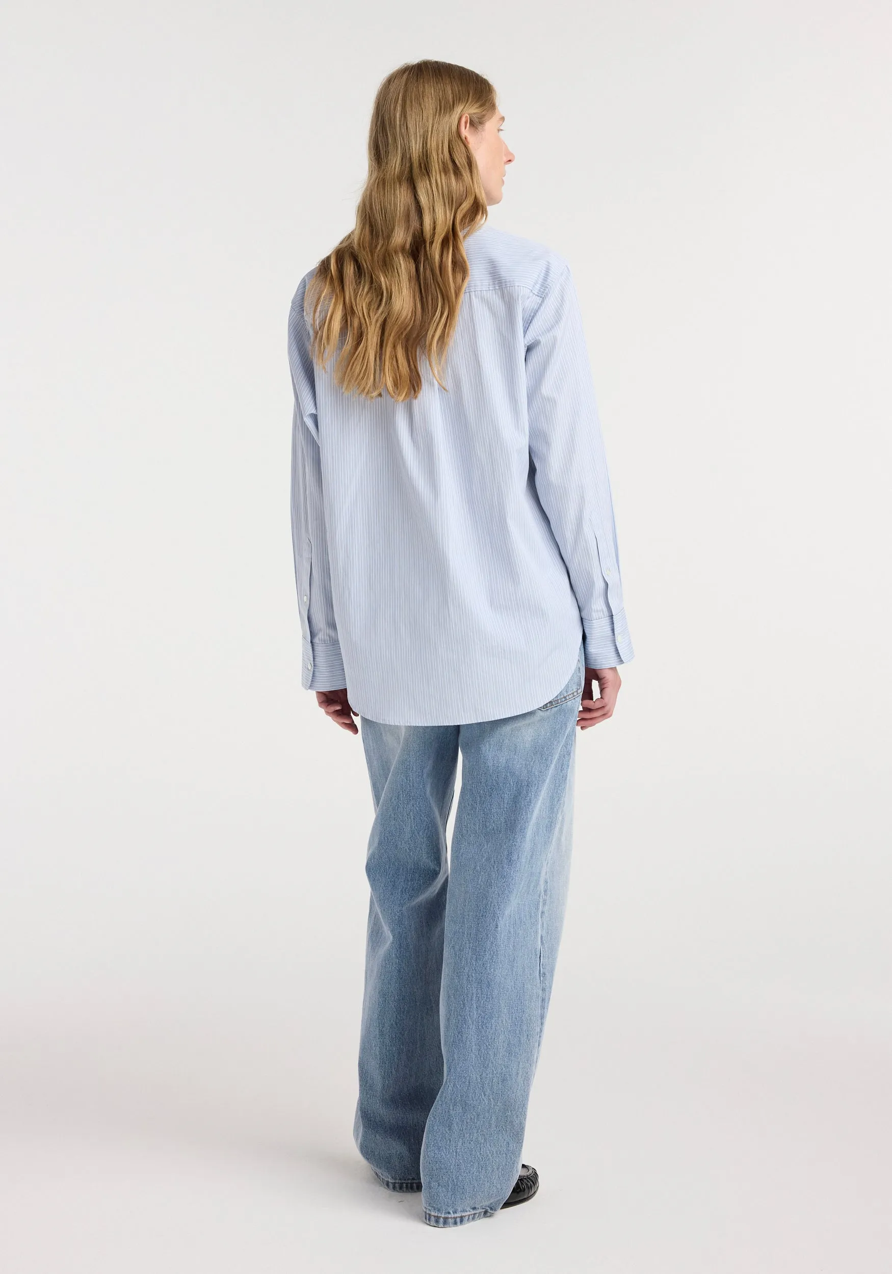 Oxford striped shirt | blue stripe sold by Rohe product image thumbnail 4