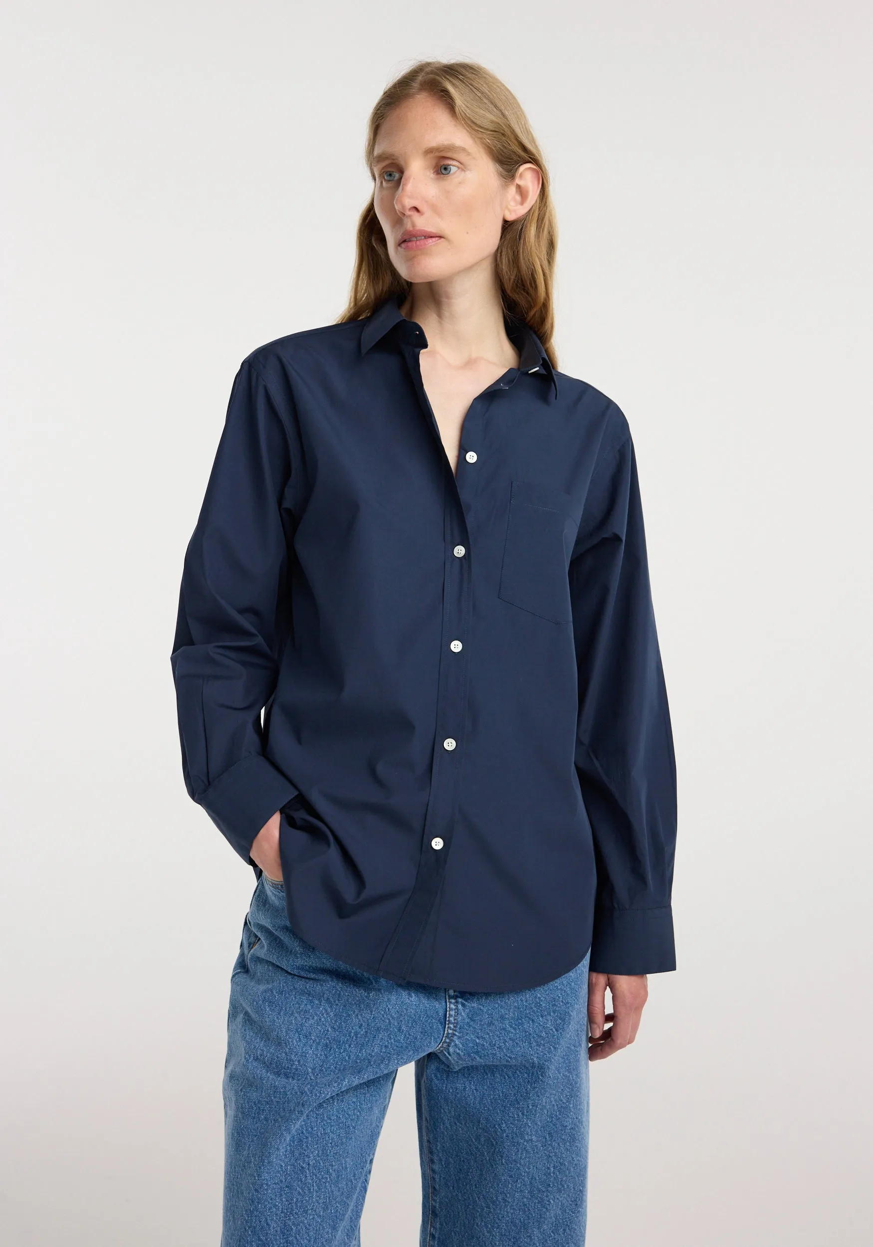 Classic fit shirt | navy sold by Rohe product image thumbnail 4