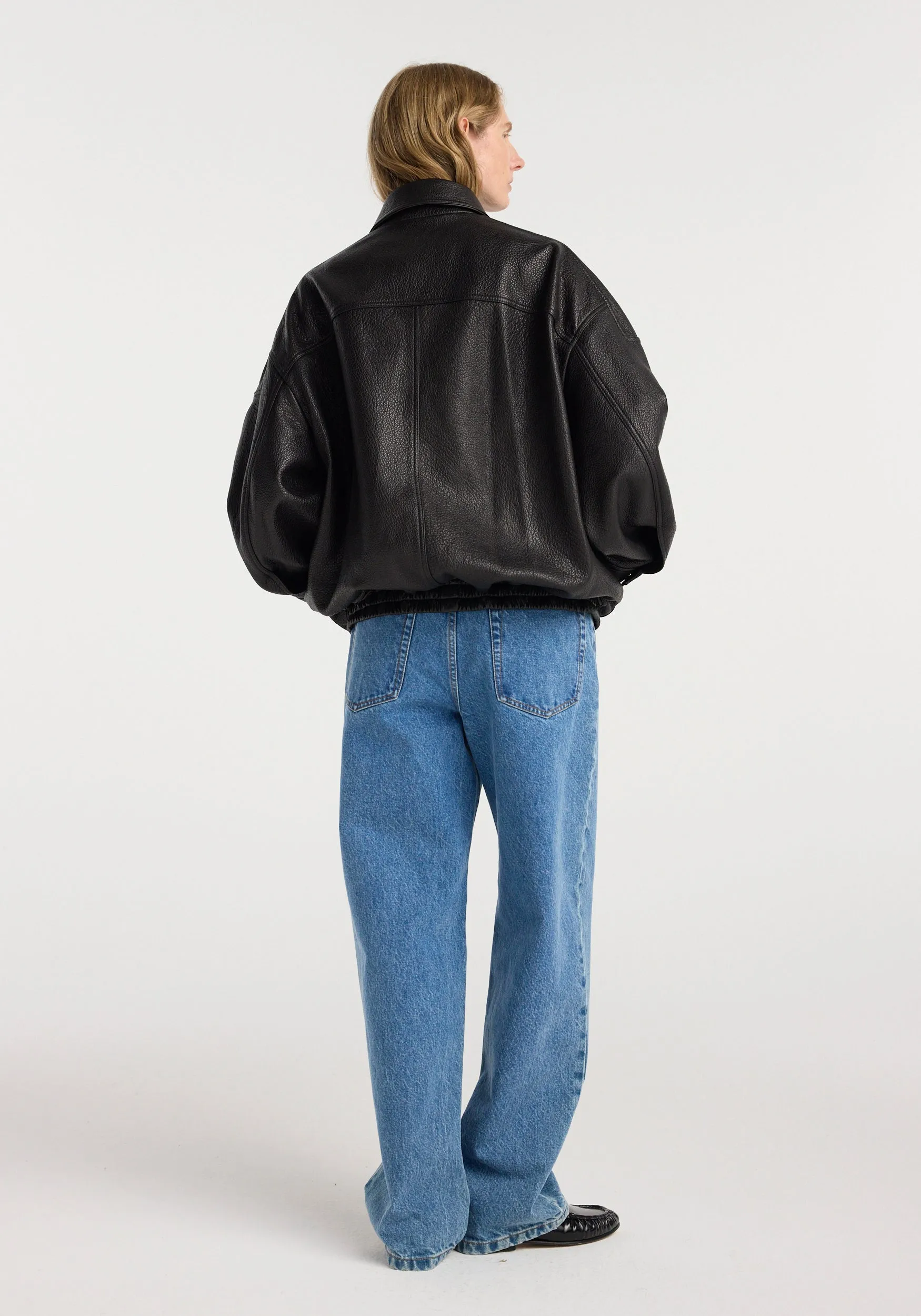 Grain leather aviator jacket | black sold by Rohe product image thumbnail 5