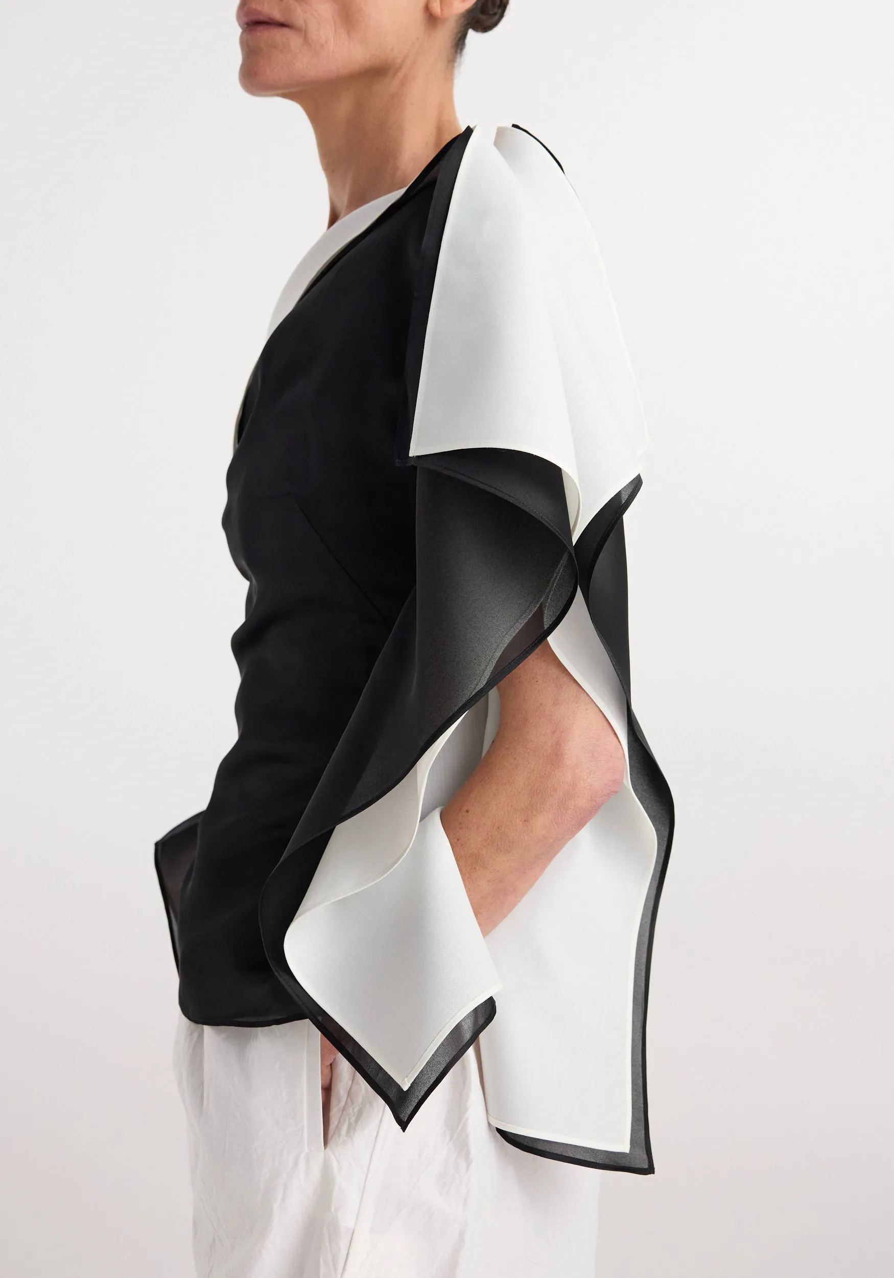 Sculptural double layered top | black sold by Rohe product image thumbnail 5