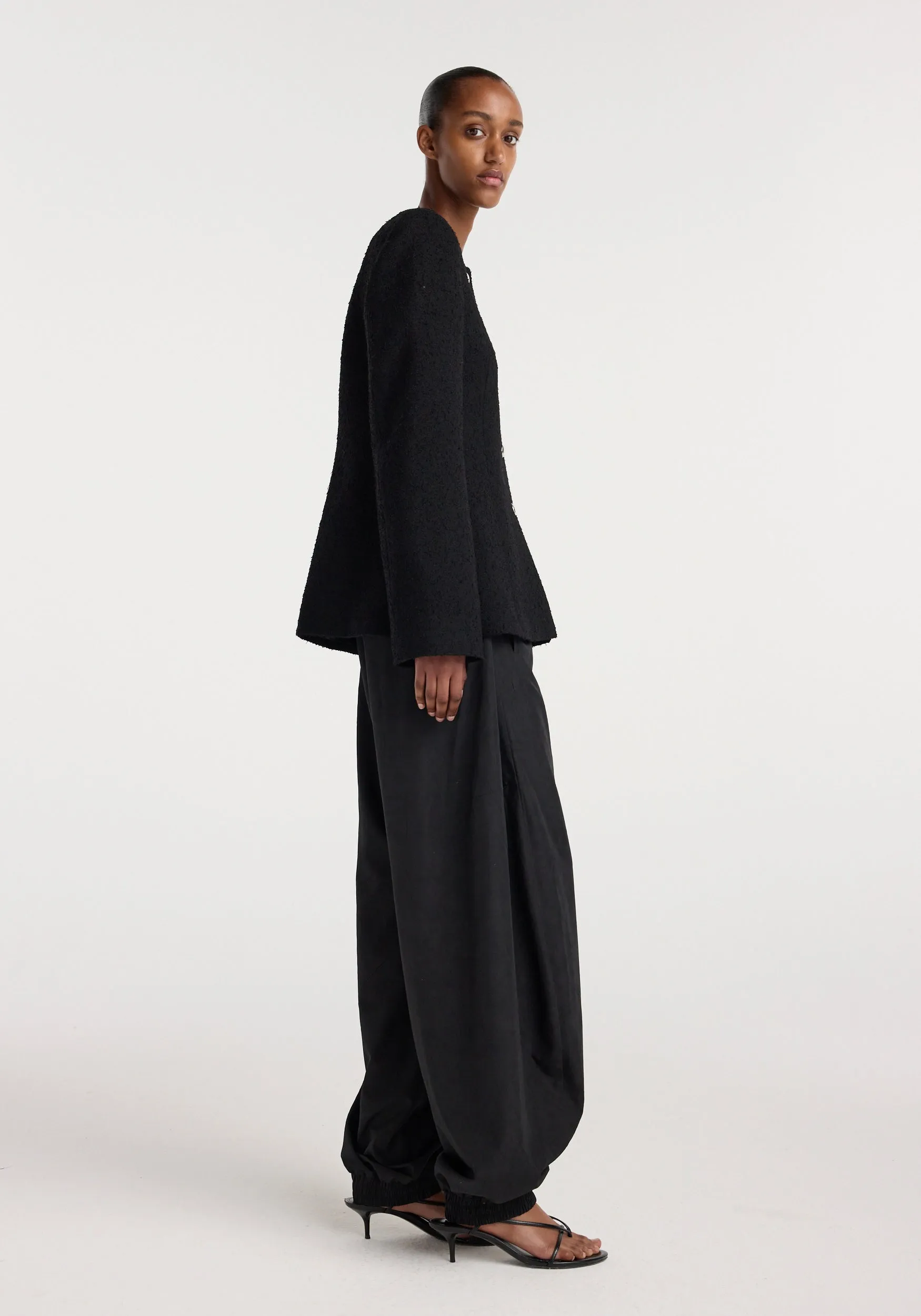 Bouclé shaped blazer | black sold by Rohe product image thumbnail 2