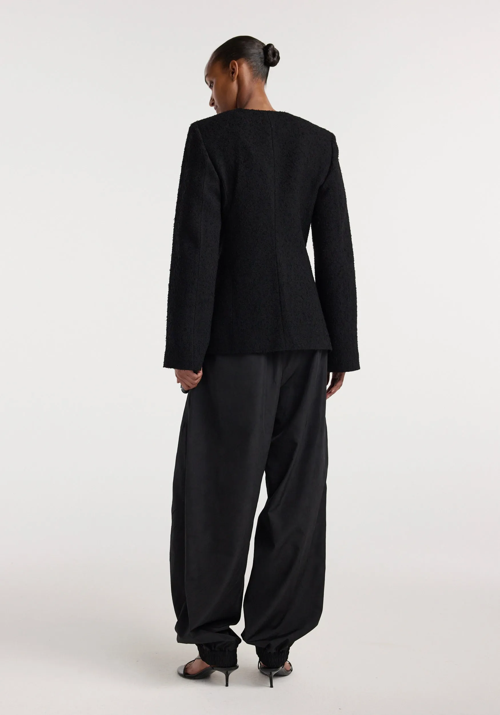 Bouclé shaped blazer | black sold by Rohe product image thumbnail 3