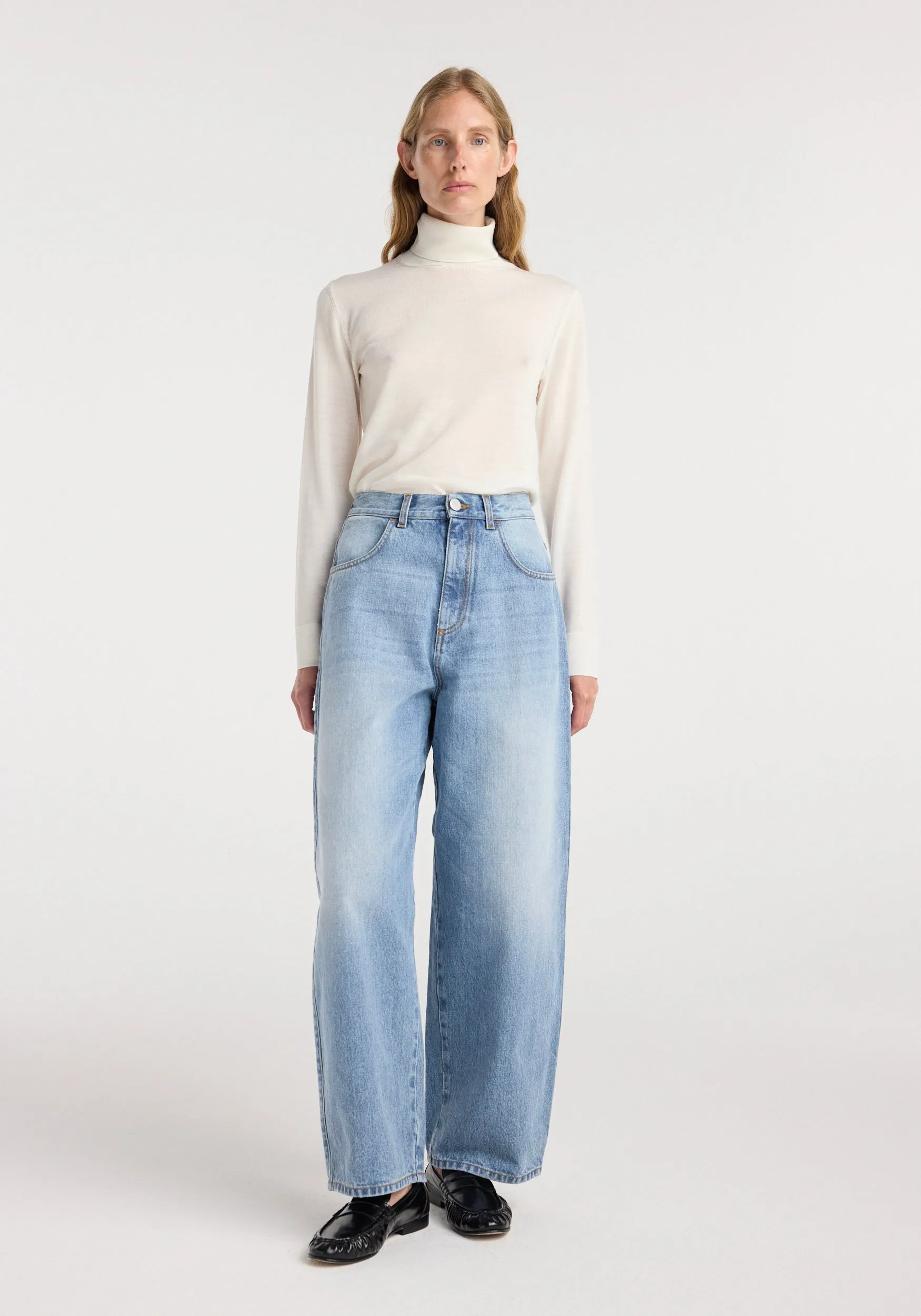Berber - Barrel leg denim | classic blue sold by Rohe