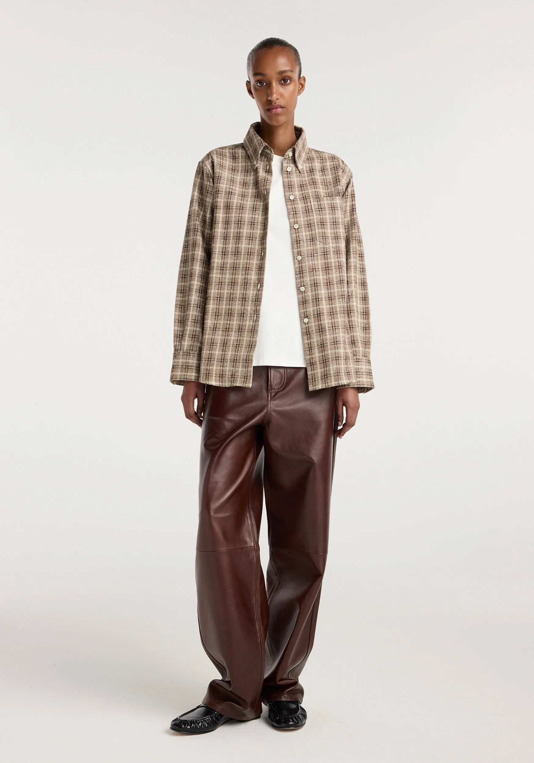 Oxford bouclé check shirt | boucle check sold by Rohe