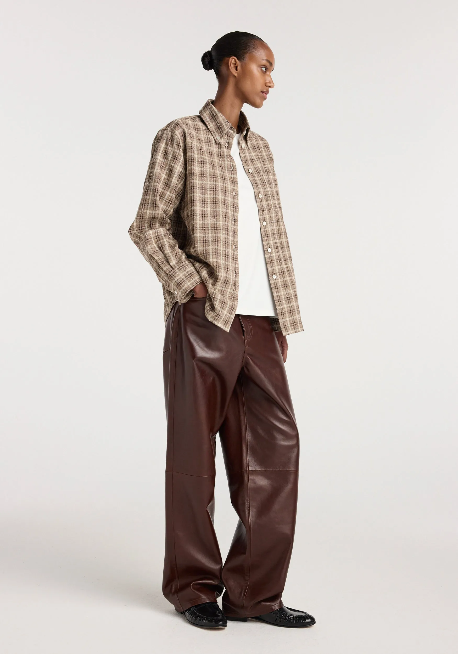Oxford bouclé check shirt | boucle check sold by Rohe product image thumbnail 2