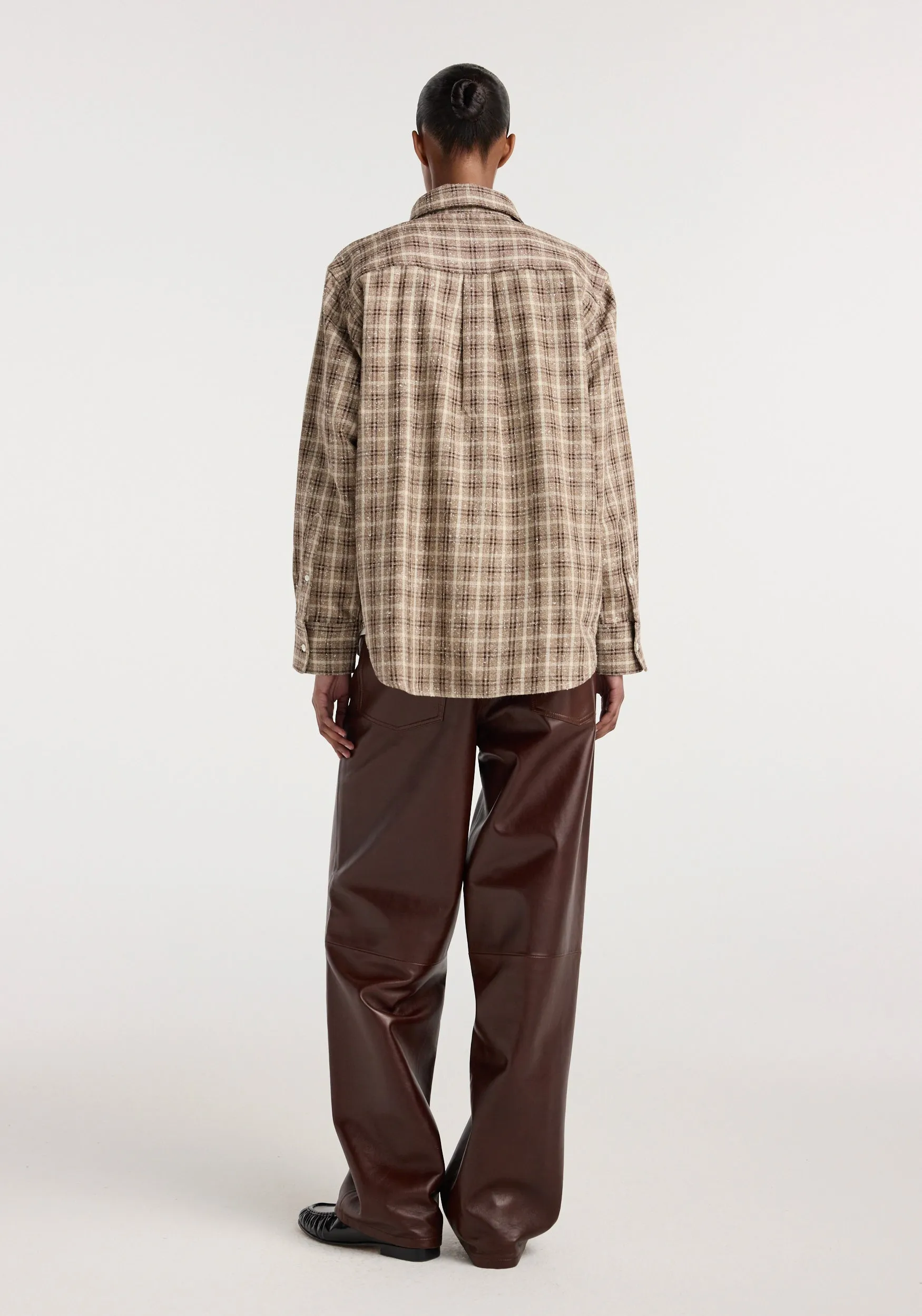 Oxford bouclé check shirt | boucle check sold by Rohe product image thumbnail 5