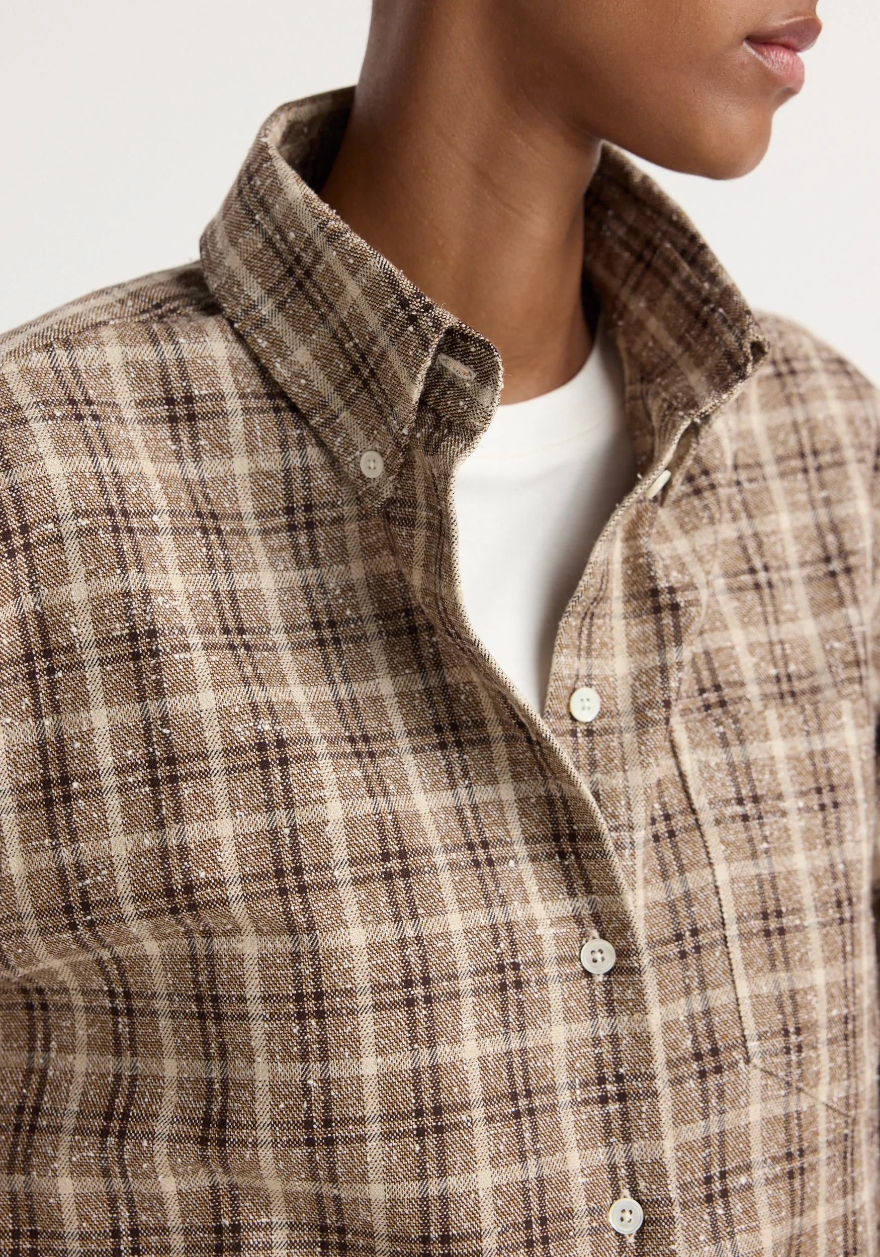 Oxford bouclé check shirt | boucle check sold by Rohe product image thumbnail 4