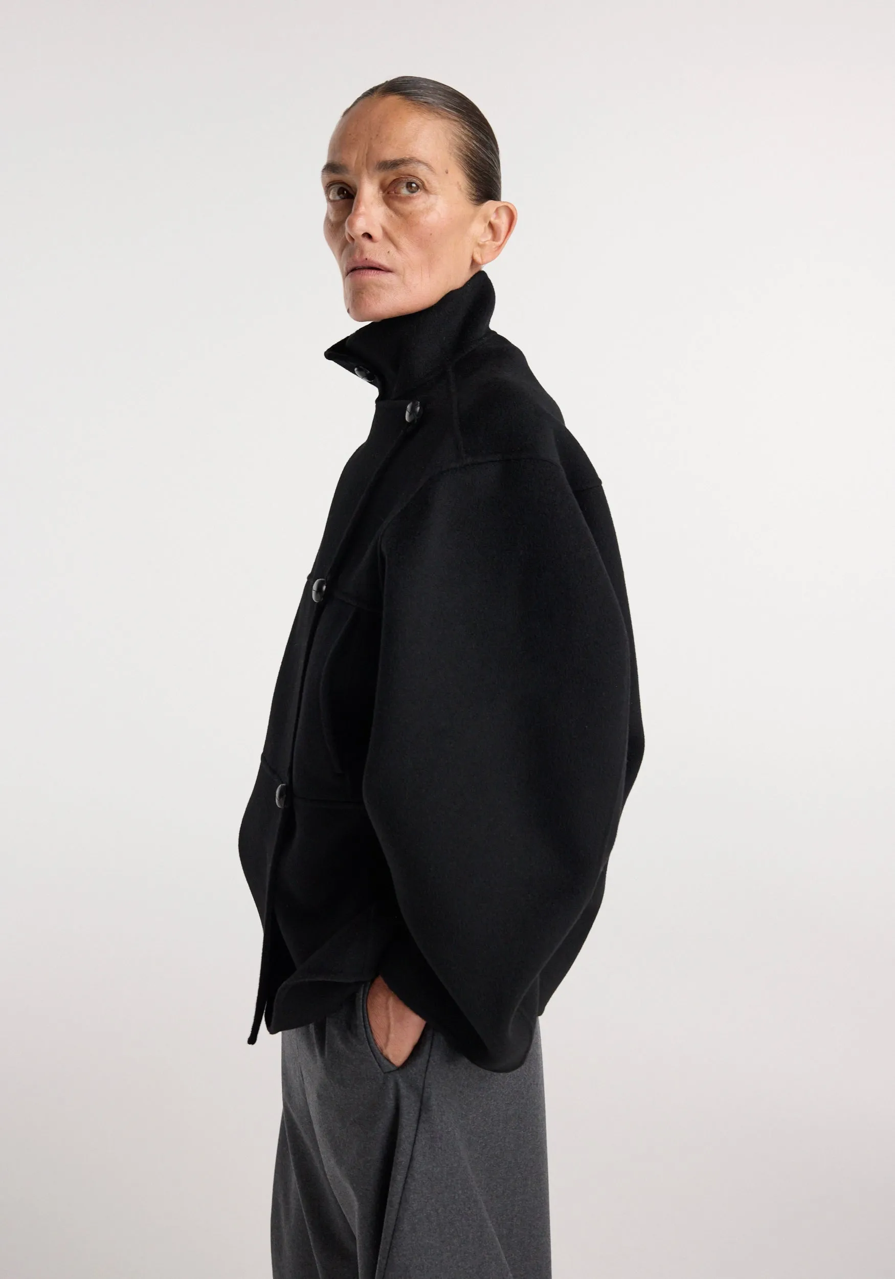 Double-faced wool jacket | black sold by Rohe product image thumbnail 4