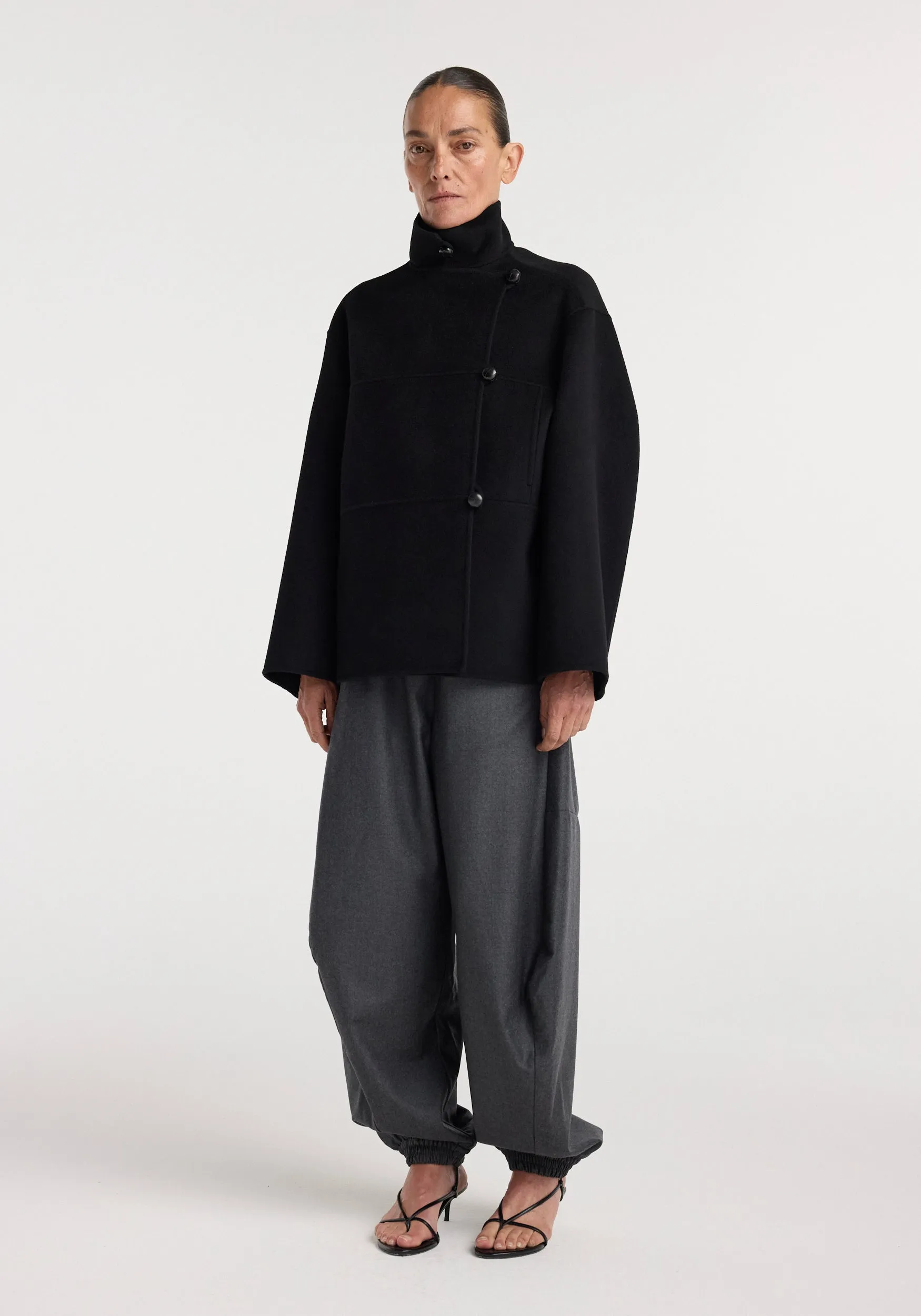 Double-faced wool jacket | black sold by Rohe