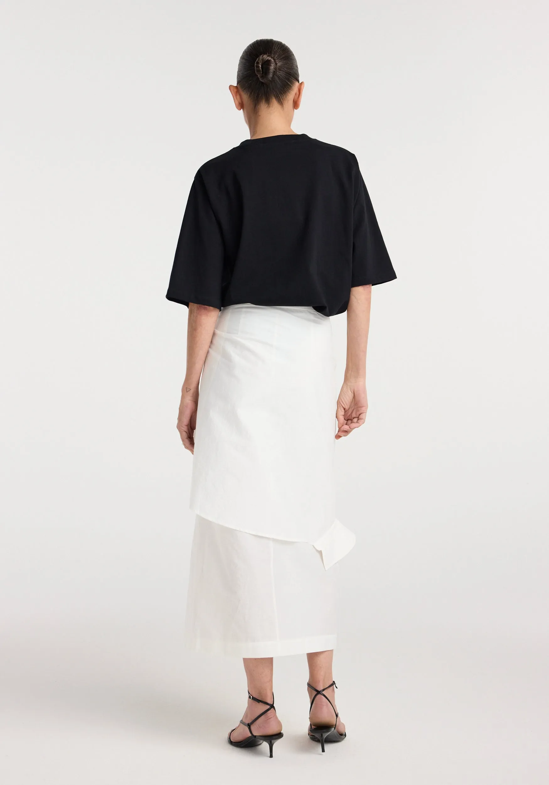 Shirt-wrap detailed skirt | optic white sold by Rohe product image thumbnail 5