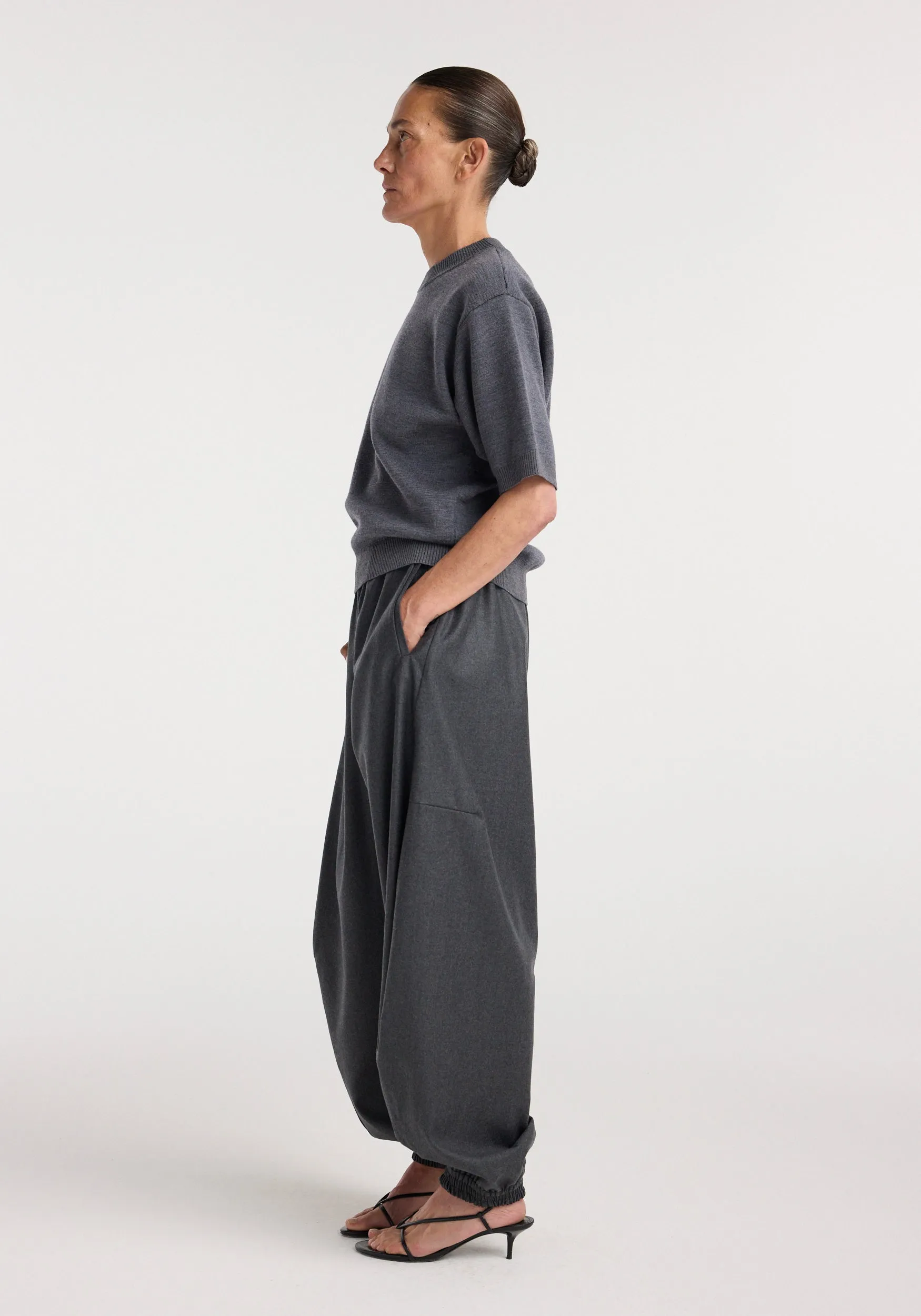 Compact knitted top | dark grey melange sold by Rohe product image thumbnail 2