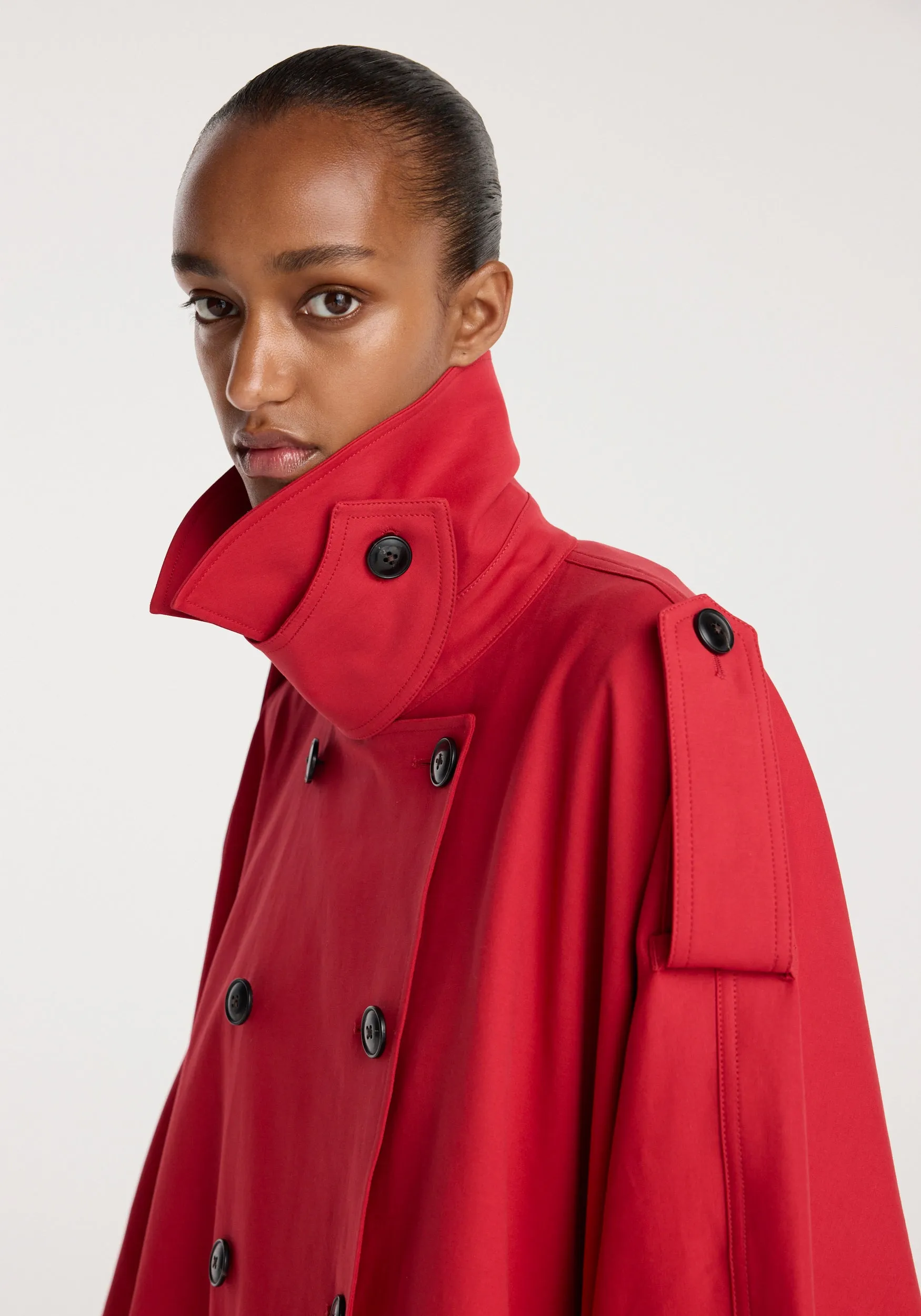 Cape trenchcoat | cherry sold by Rohe product image thumbnail 3