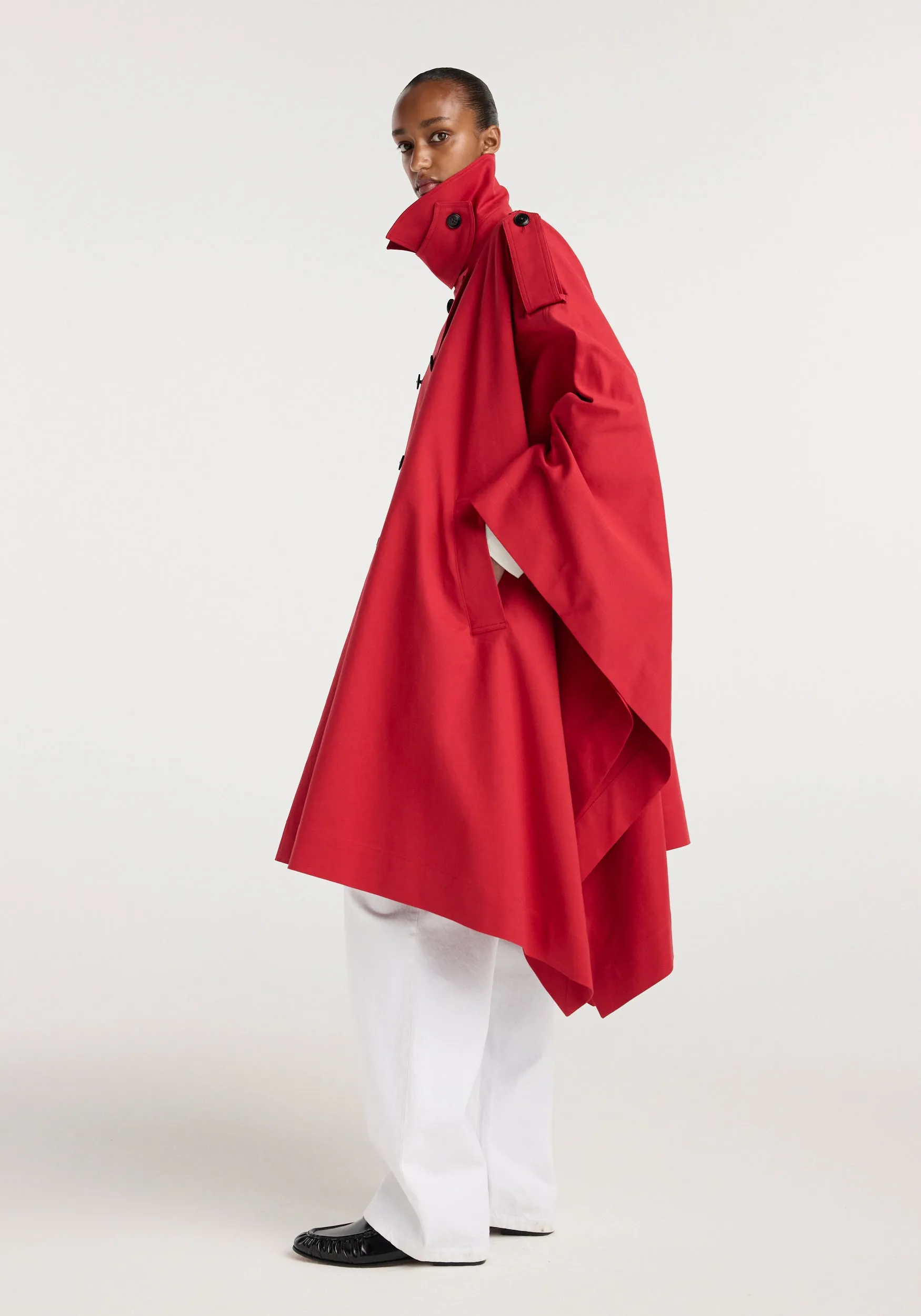 Cape trenchcoat | cherry sold by Rohe product image thumbnail 5