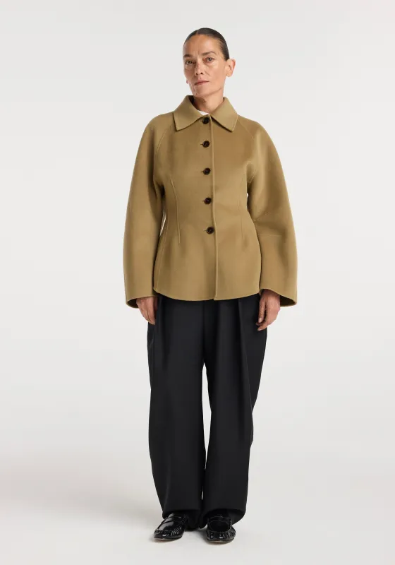 Double-faced sculptural jacket | camel made by Rohe