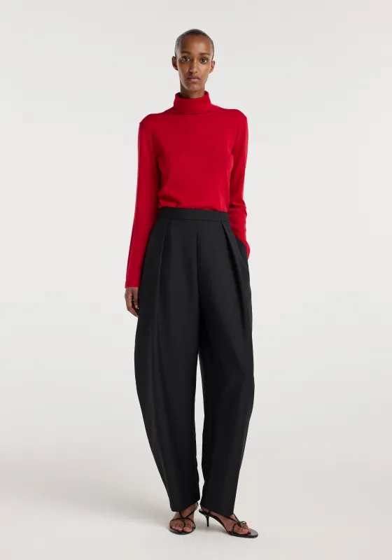 Fine-knit wool cashmere turtleneck | red made by Rohe