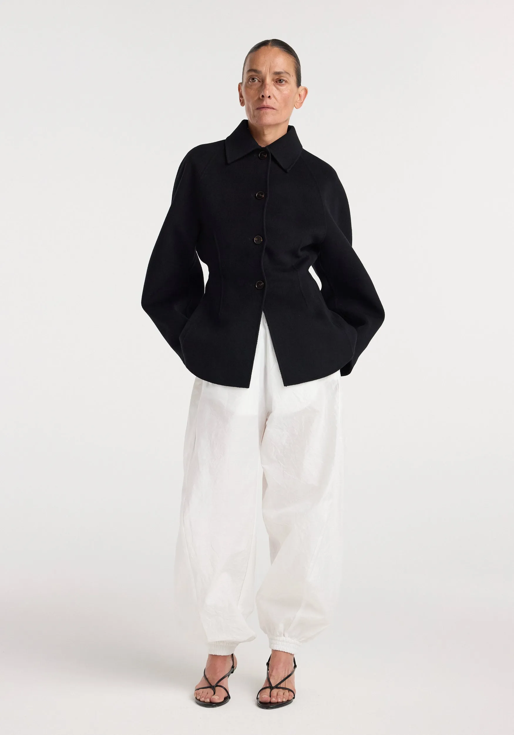 Double-faced sculptural jacket | black sold by Rohe product image thumbnail 3