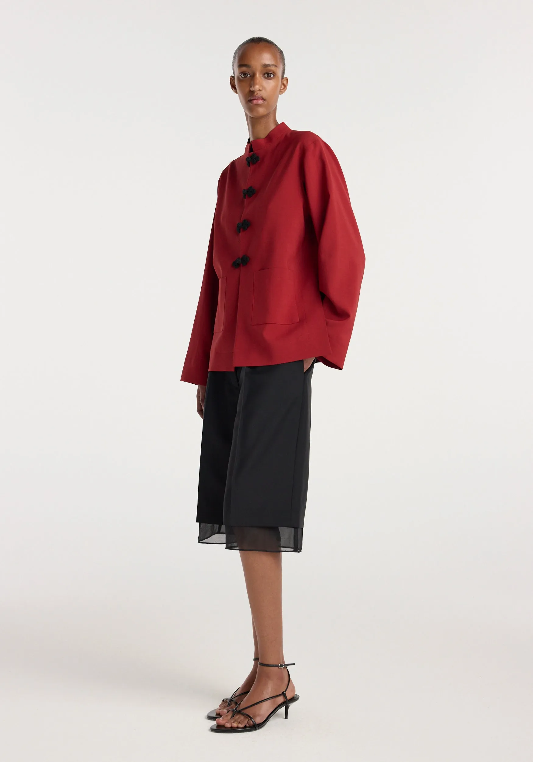 Pankou closure jacket | carmine sold by Rohe product image thumbnail 3