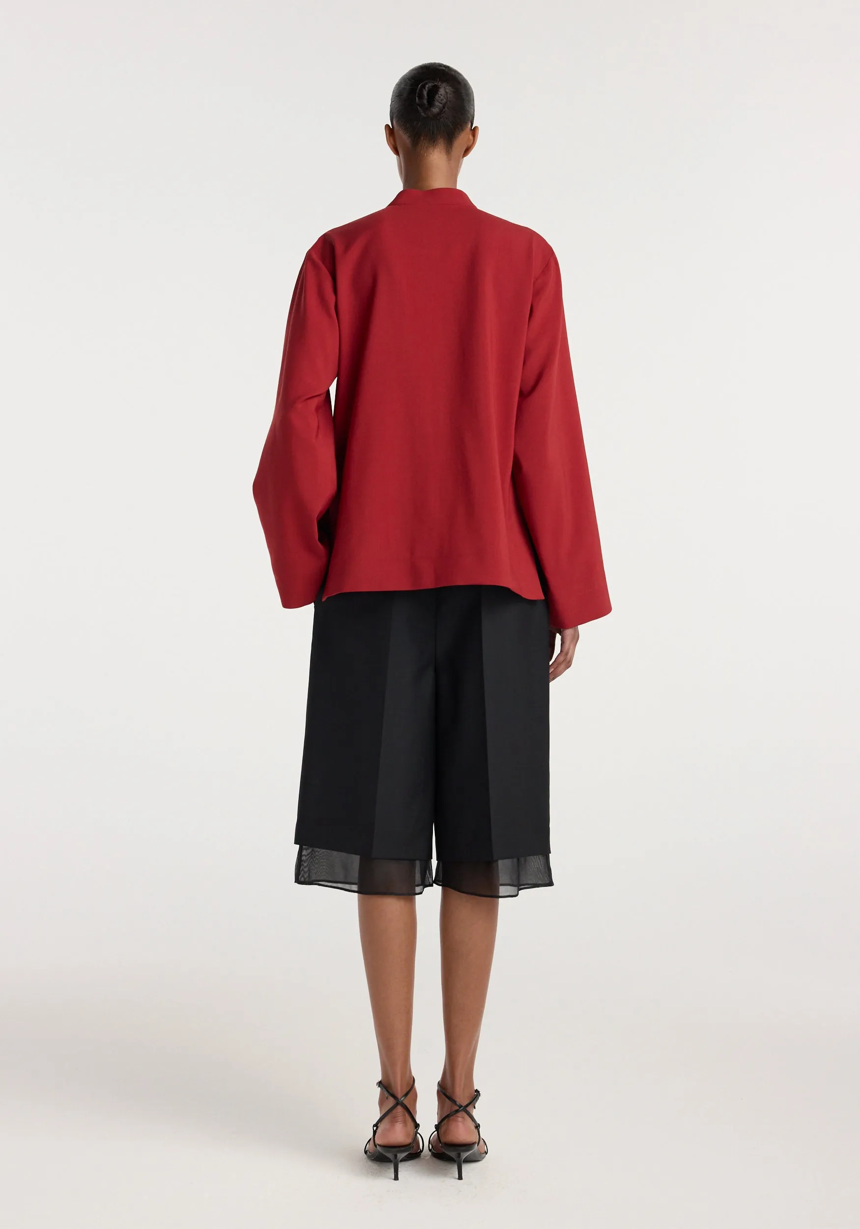Pankou closure jacket | carmine sold by Rohe product image thumbnail 4