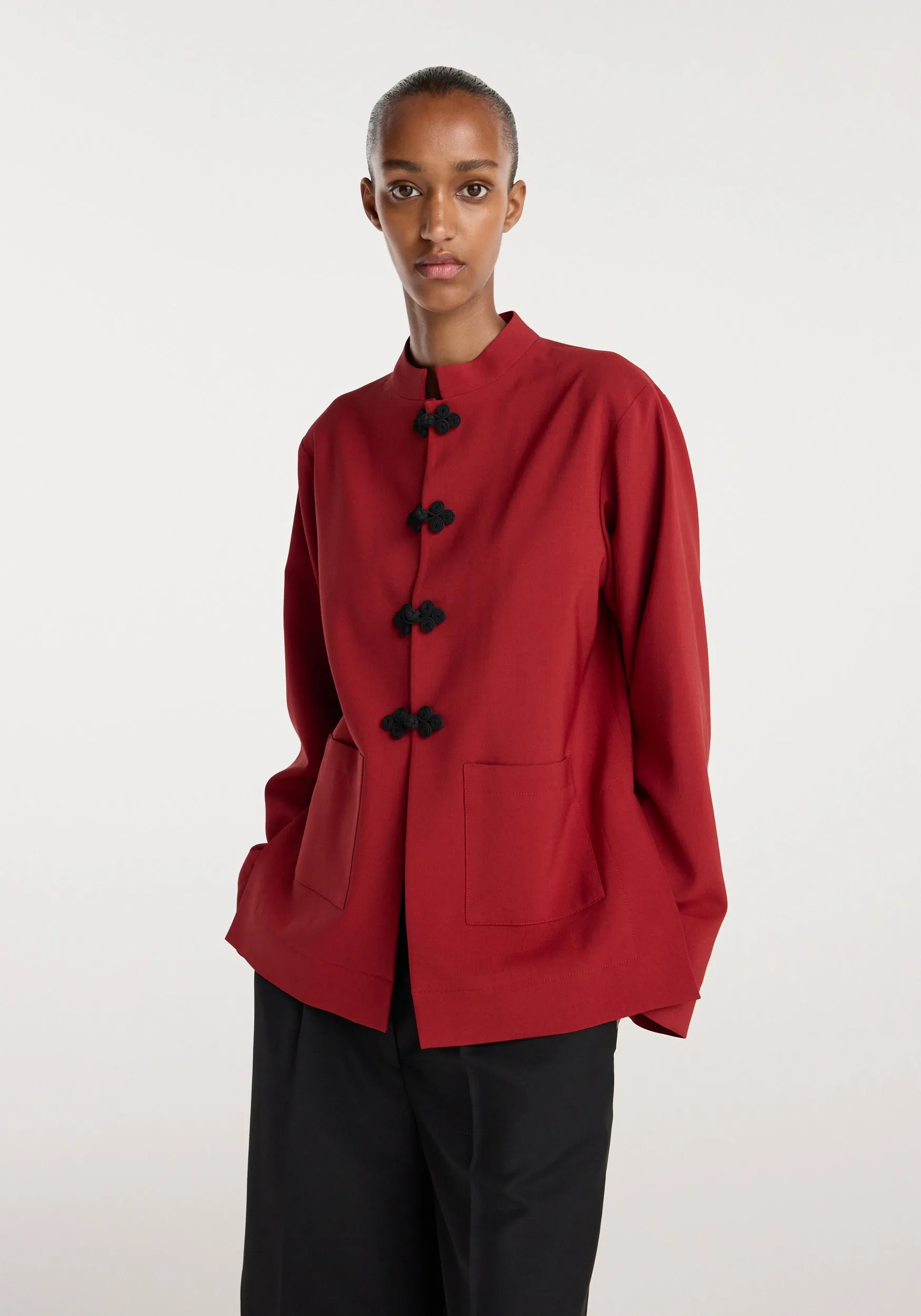 Pankou closure jacket | carmine sold by Rohe product image thumbnail 2