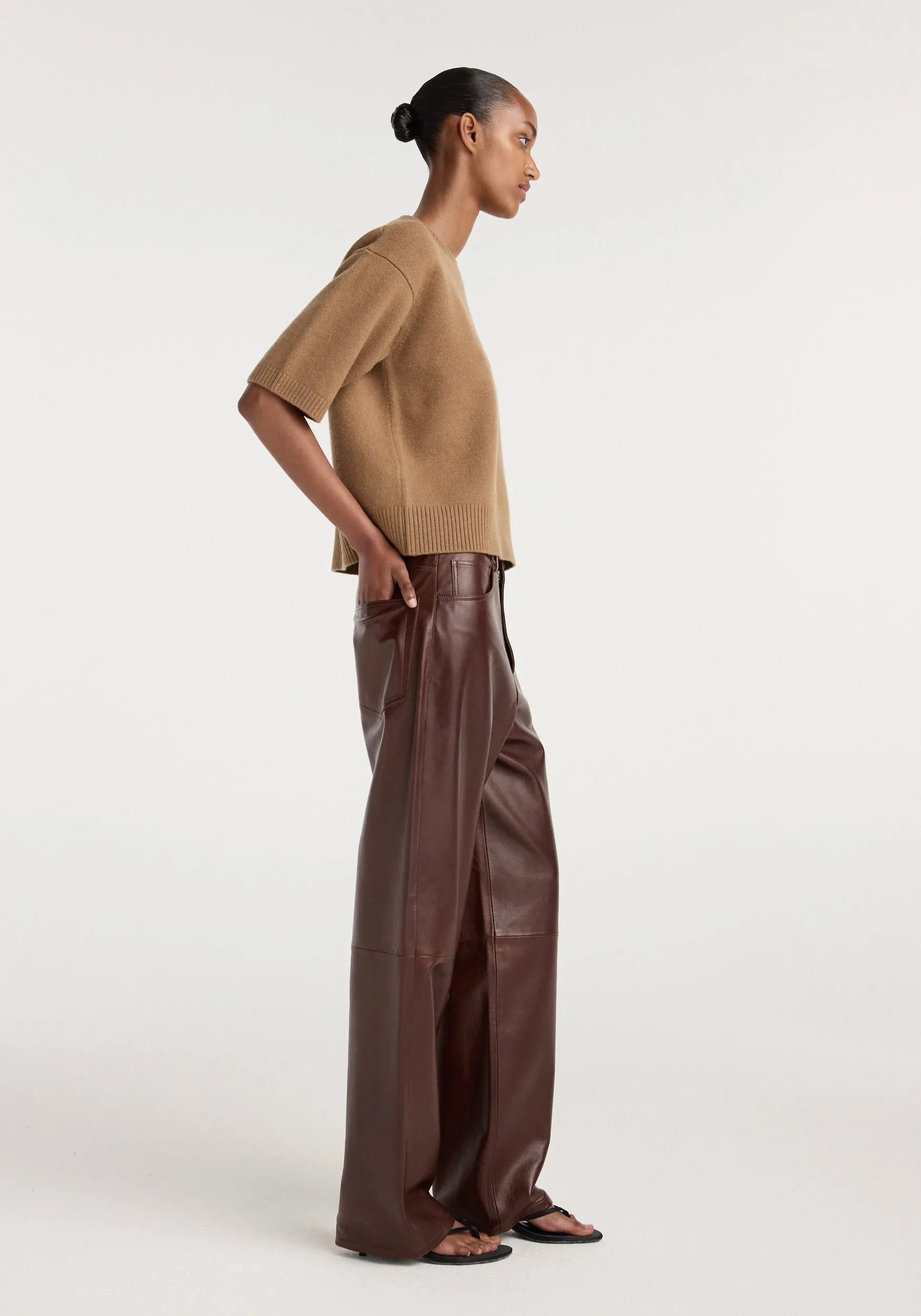 Compact knitted top | camel sold by Rohe product image thumbnail 4