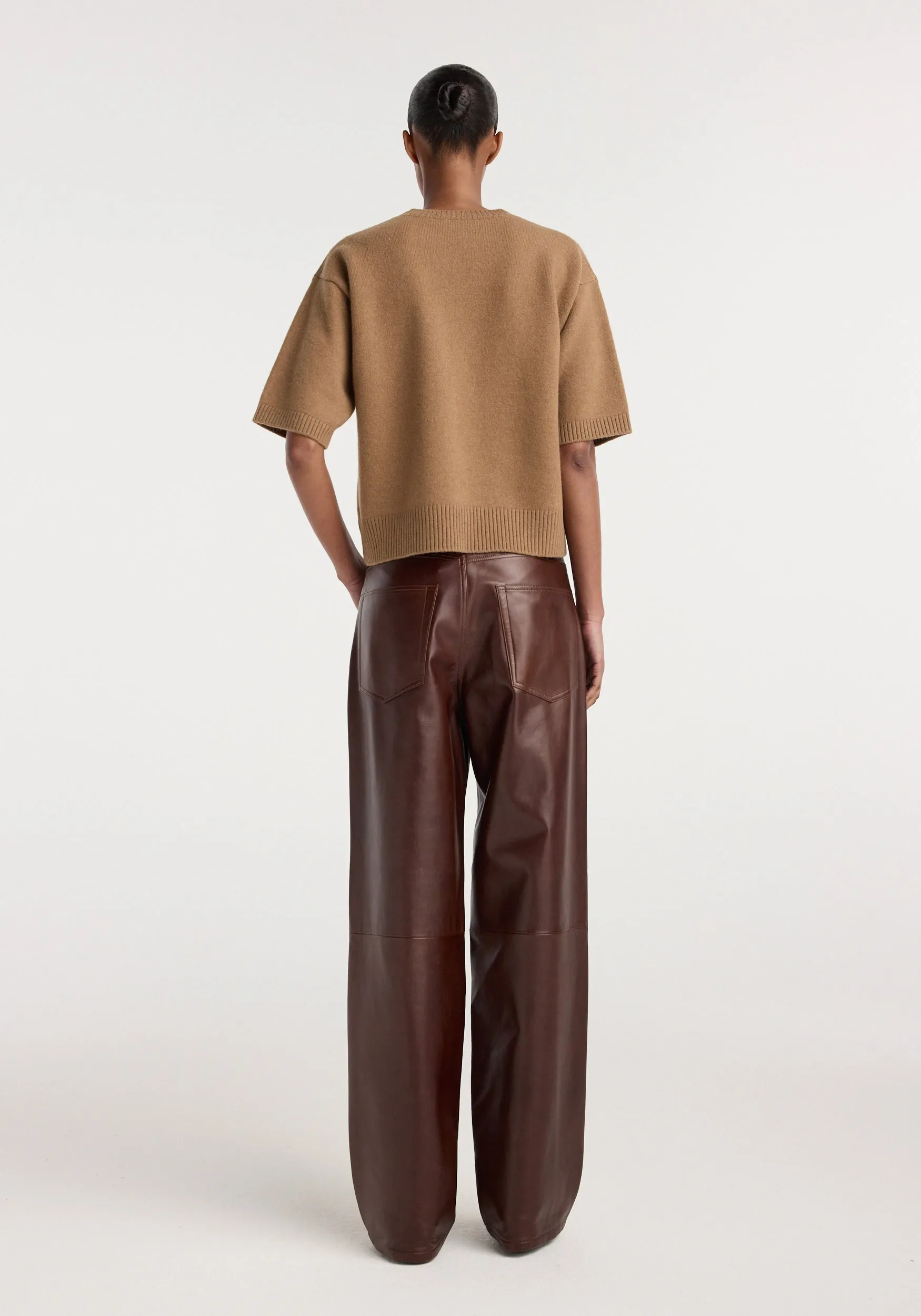 Compact knitted top | camel sold by Rohe product image thumbnail 3