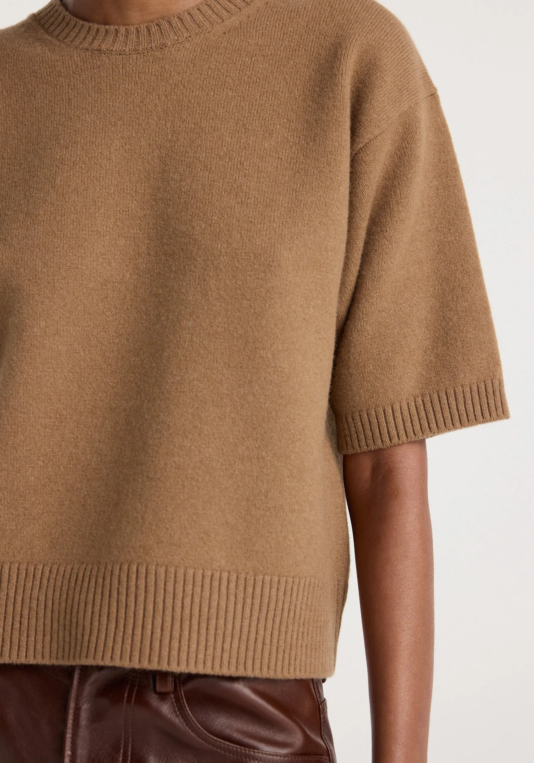 Compact knitted top | camel sold by Rohe product image thumbnail 5