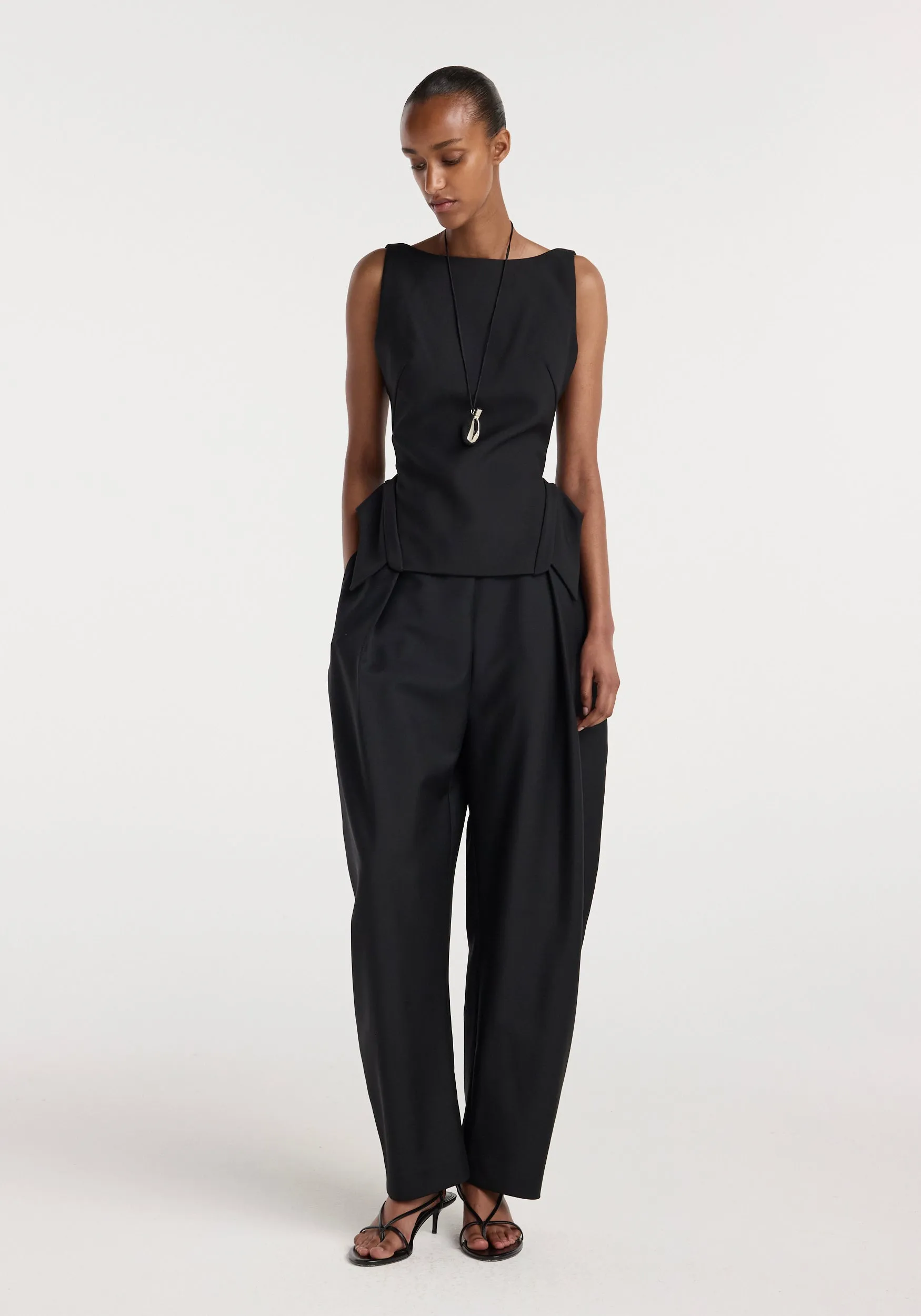 Deconstructed collar top | black sold by Rohe