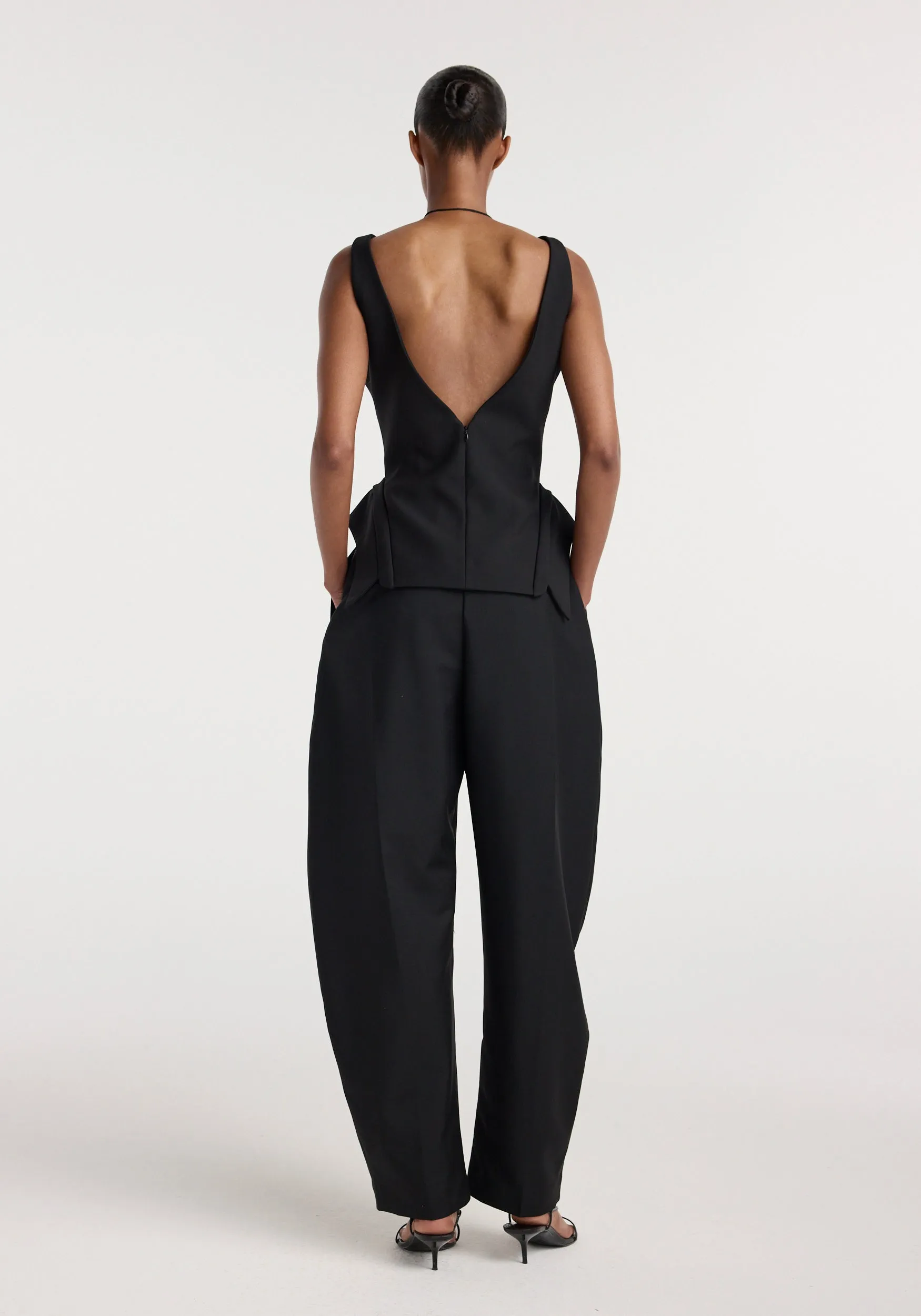 Deconstructed collar top | black sold by Rohe product image thumbnail 4