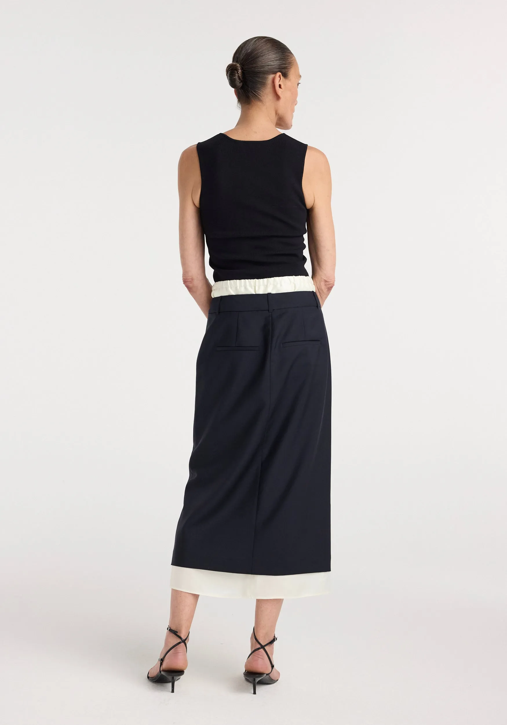 Boxer detailed skirt | navy sold by Rohe product image thumbnail 4