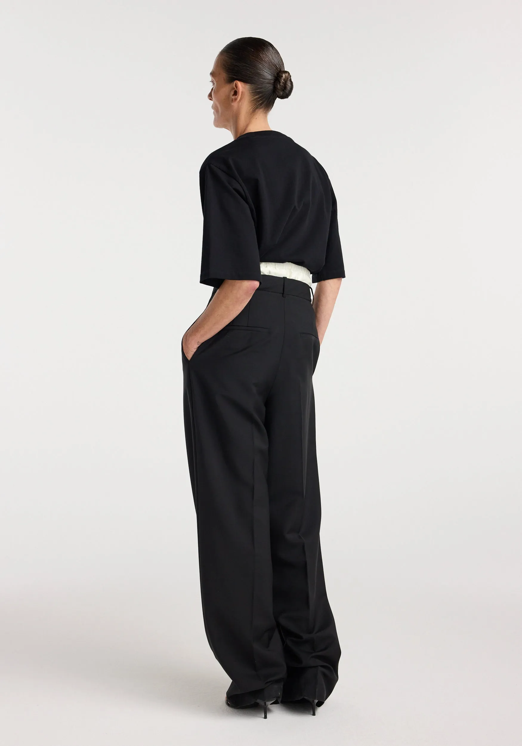 Boxer detailed trousers | black sold by Rohe product image thumbnail 4