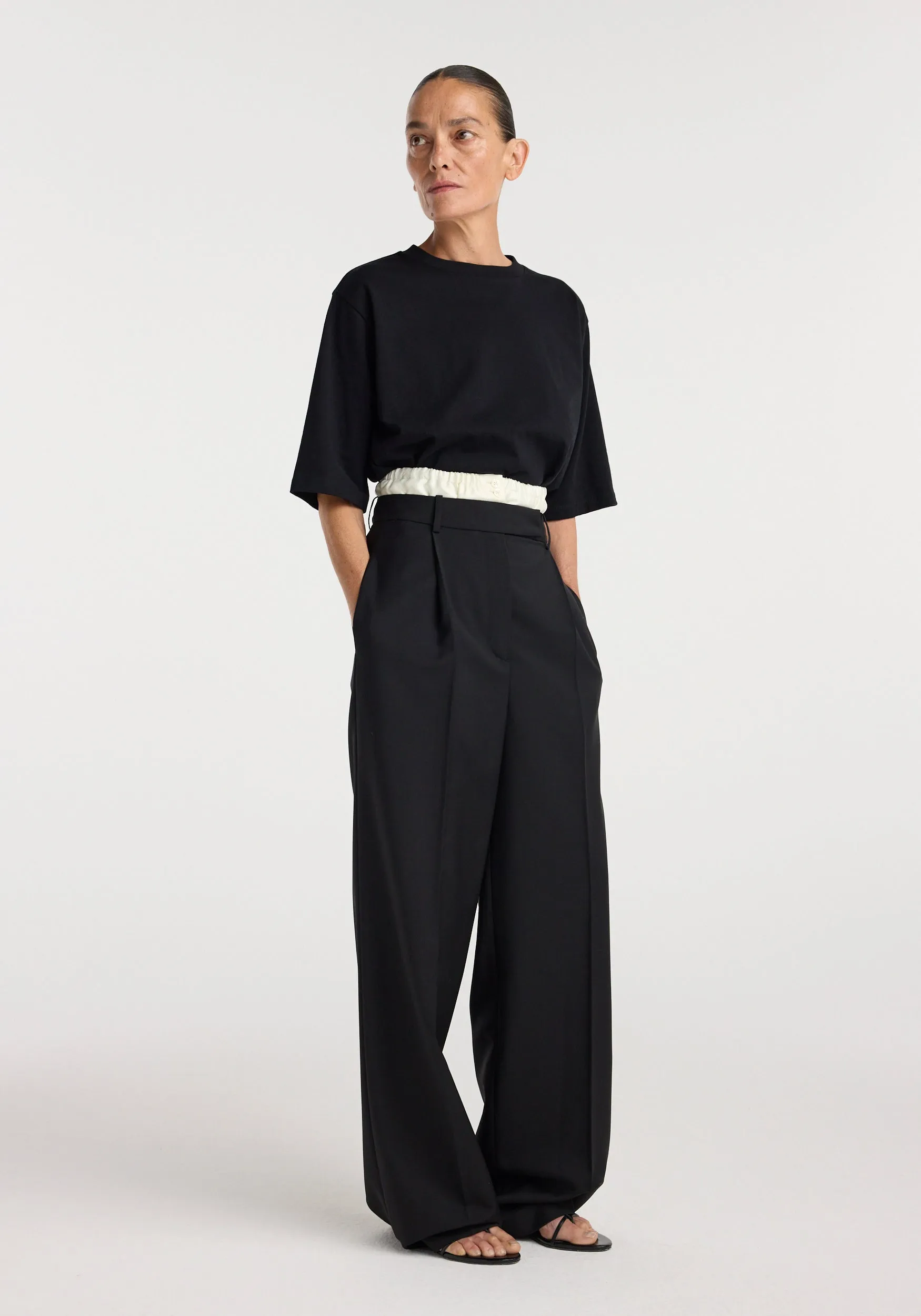 Boxer detailed trousers | black sold by Rohe product image thumbnail 3
