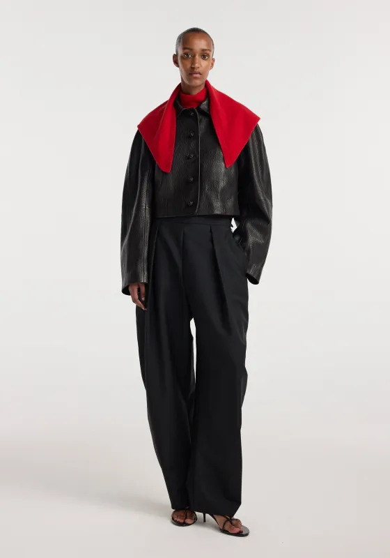 Small knitted triangle scarf | red made by Rohe