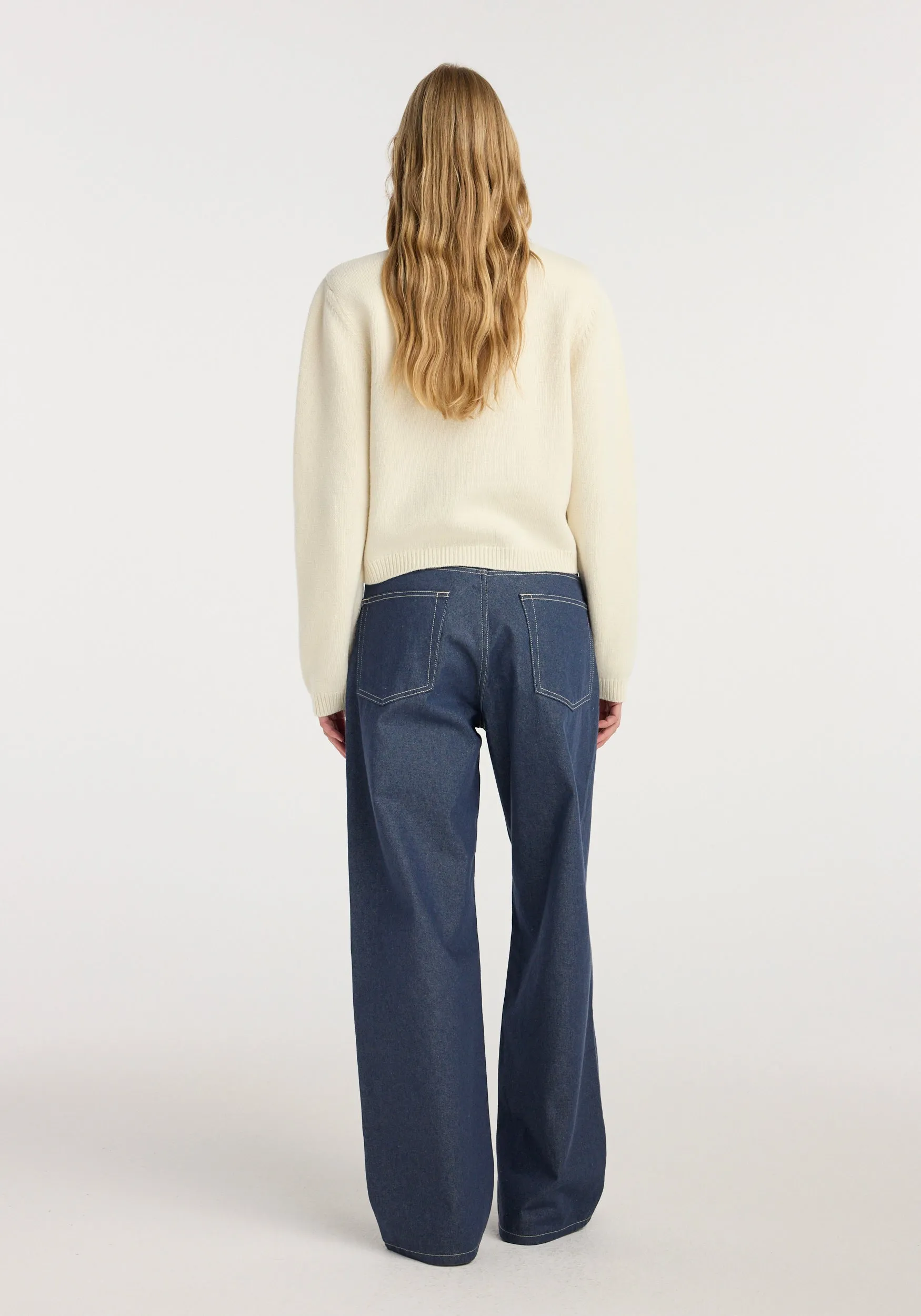 Statement shoulder cropped turtleneck | cream sold by Rohe product image thumbnail 5