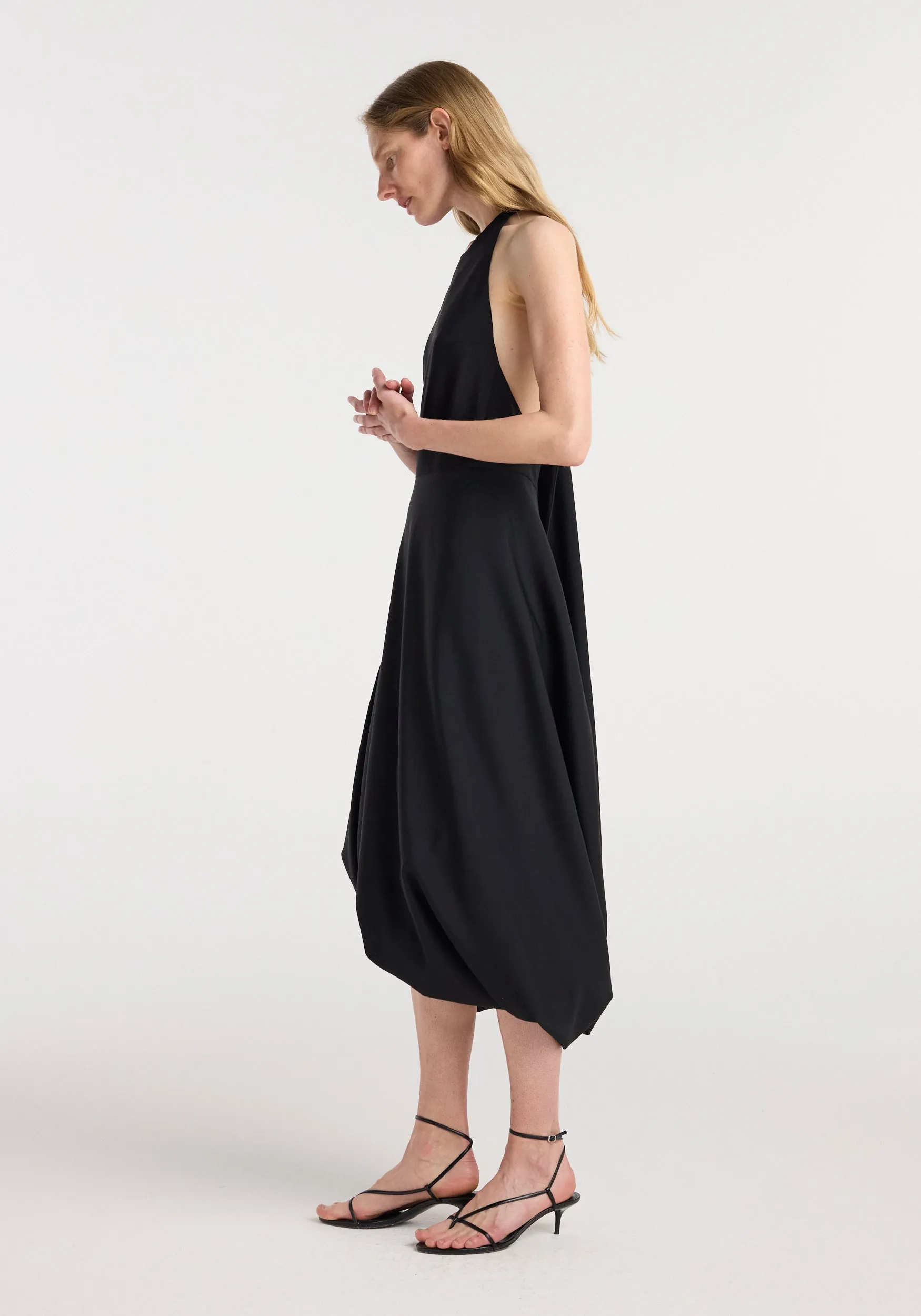 Twisted cape dress | black sold by Rohe product image thumbnail 2