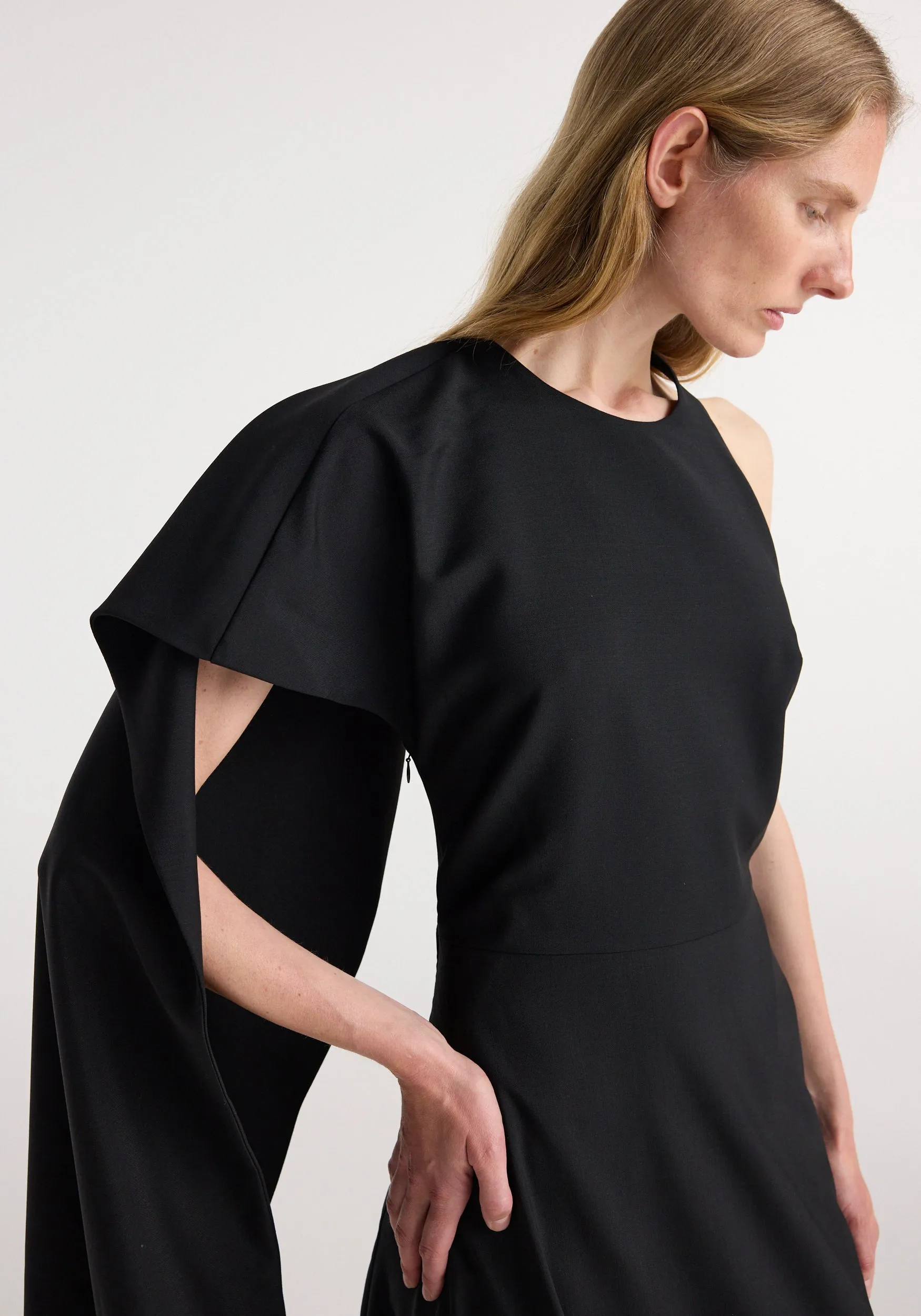 Twisted cape dress | black sold by Rohe product image thumbnail 4