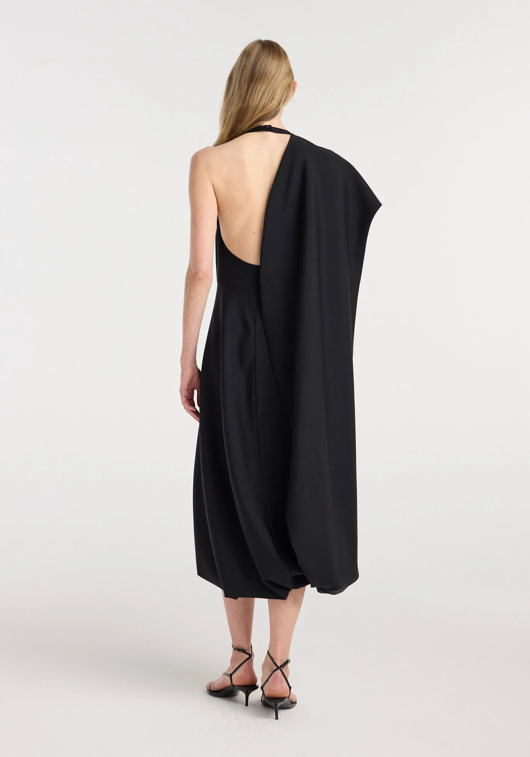 Twisted cape dress | black sold by Rohe product image thumbnail 3