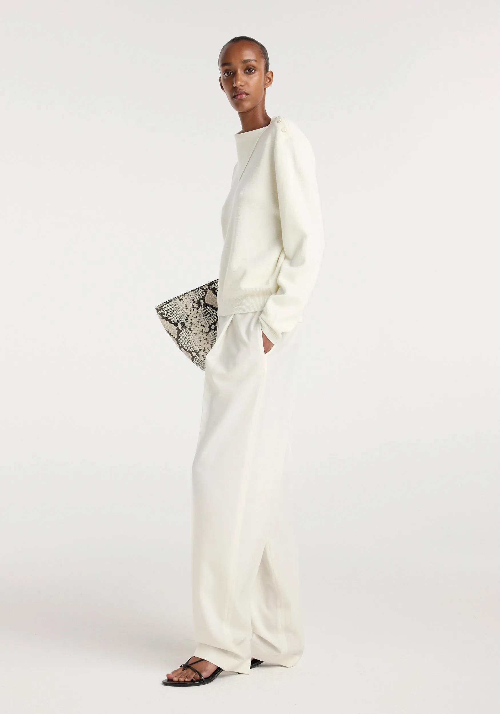 Uneven collar polo | off white sold by Rohe product image thumbnail 2