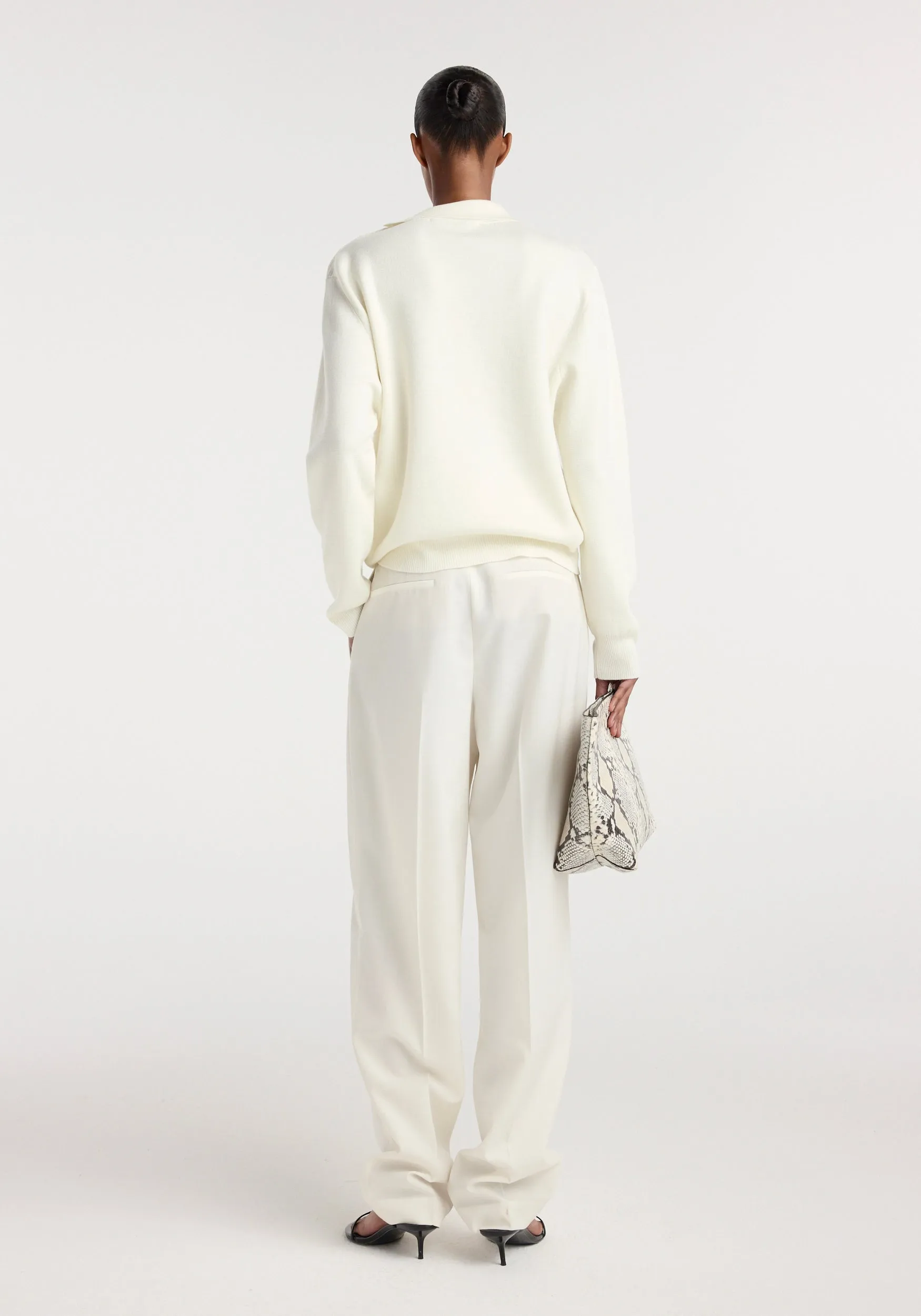 Uneven collar polo | off white sold by Rohe product image thumbnail 4
