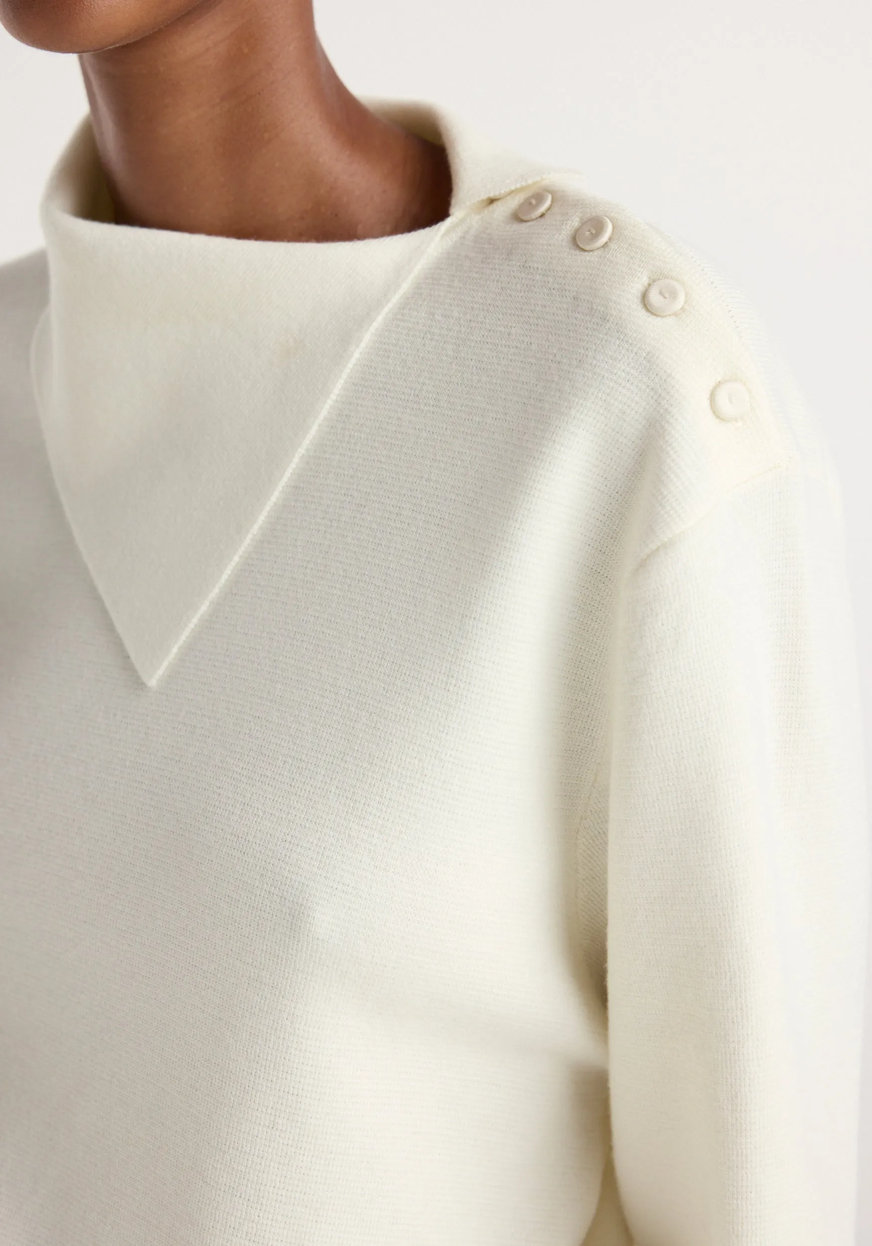 Uneven collar polo | off white sold by Rohe product image thumbnail 5