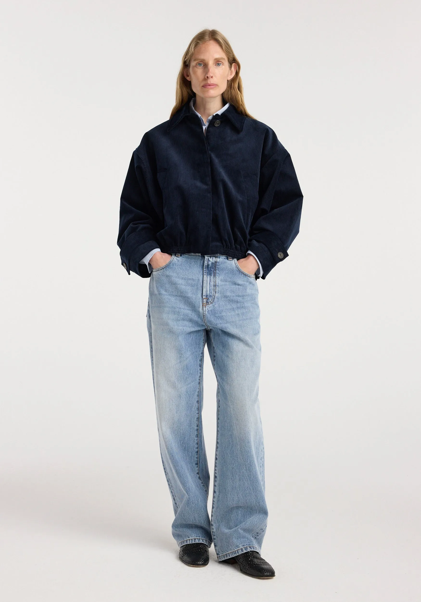 Corduroy blouson jacket | night sold by Rohe
