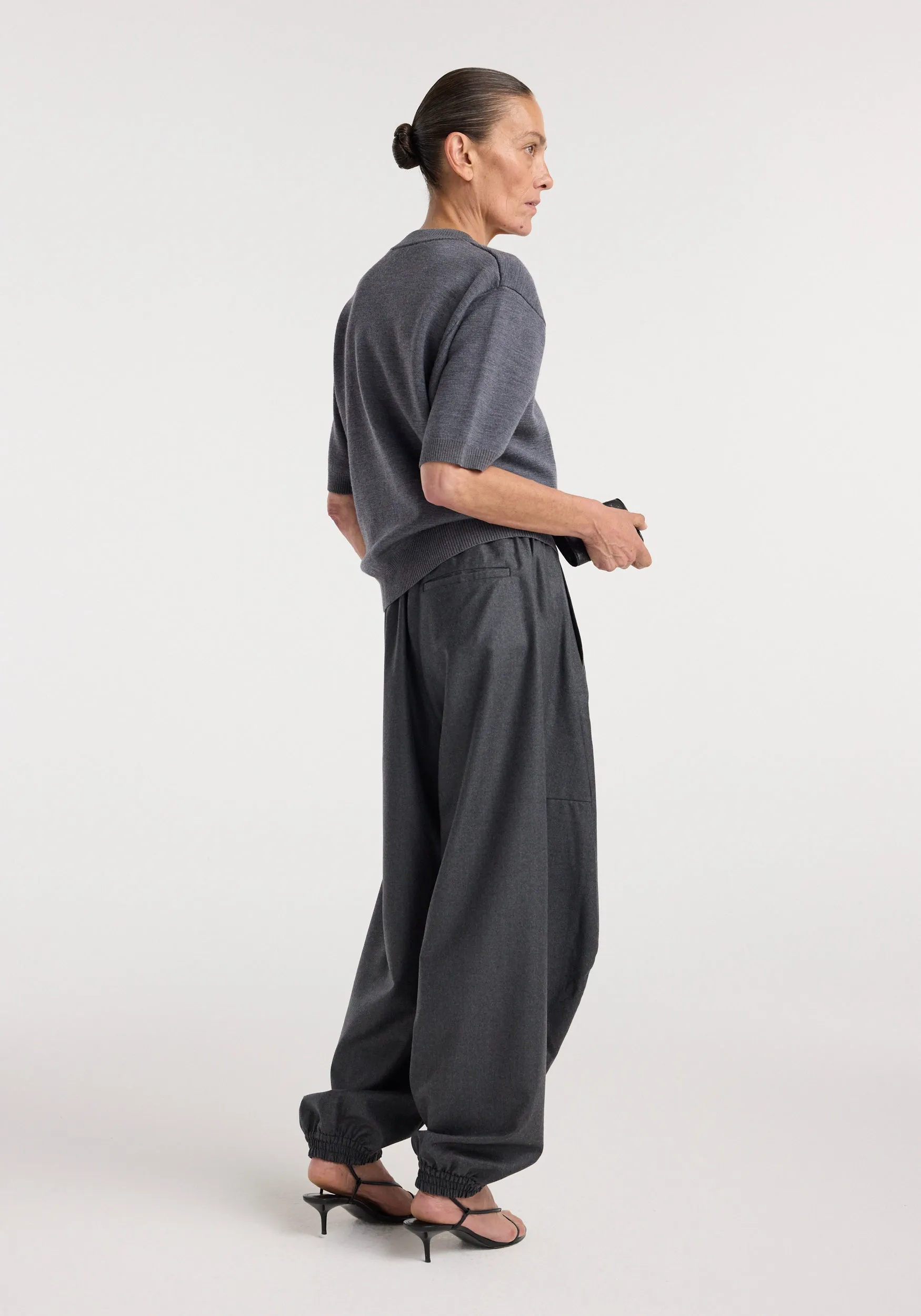 Balloon track pants | dark grey melange sold by Rohe product image thumbnail 3