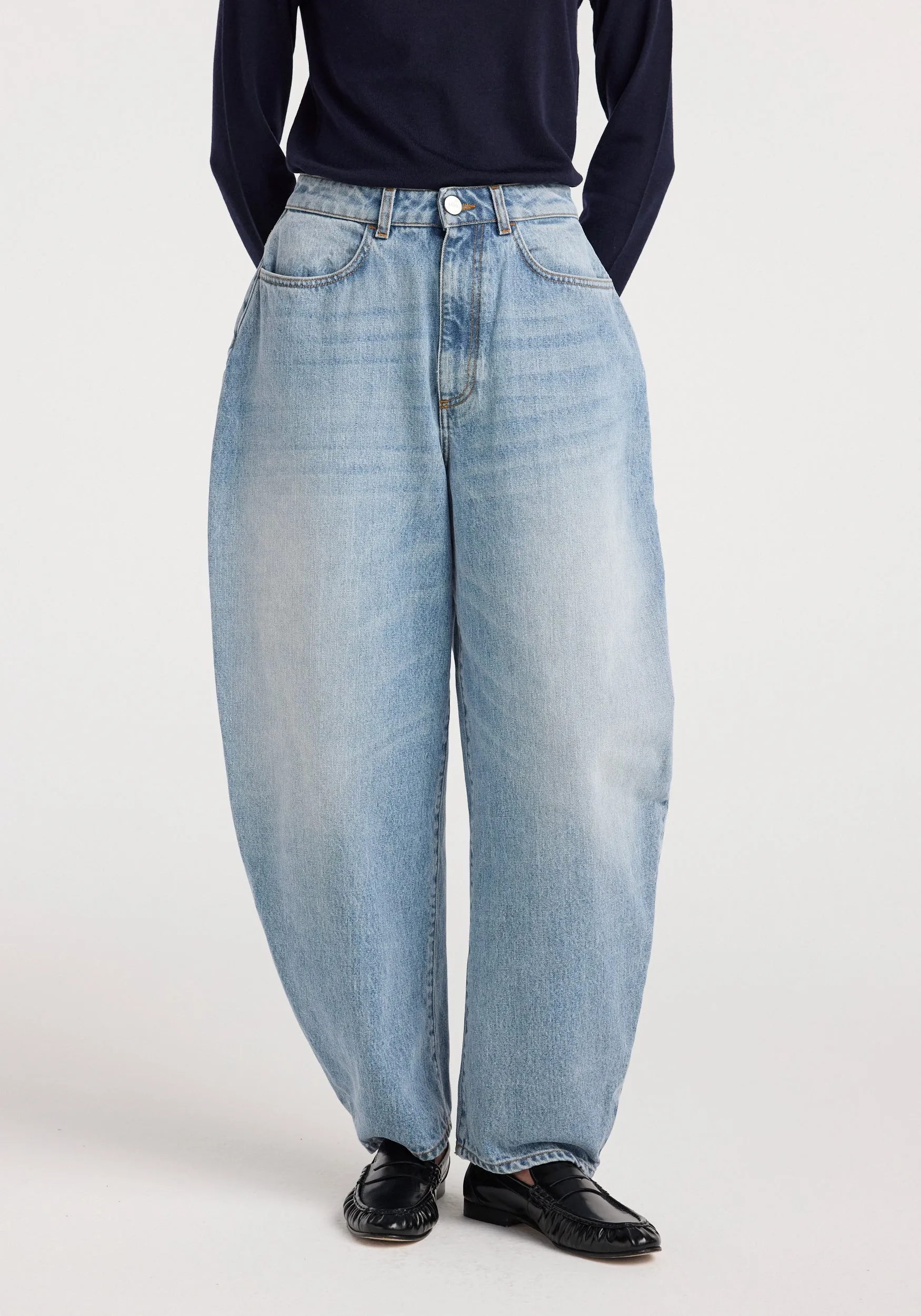 Fransje - Sculptural denim trousers | classic blue sold by Rohe product image thumbnail 4