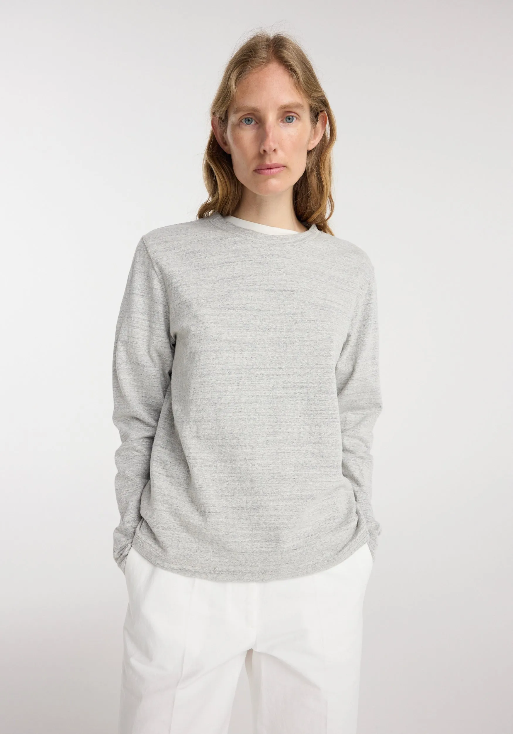 Japanese mouliné jersey long sleeve | grey mouliné sold by Rohe product image thumbnail 4