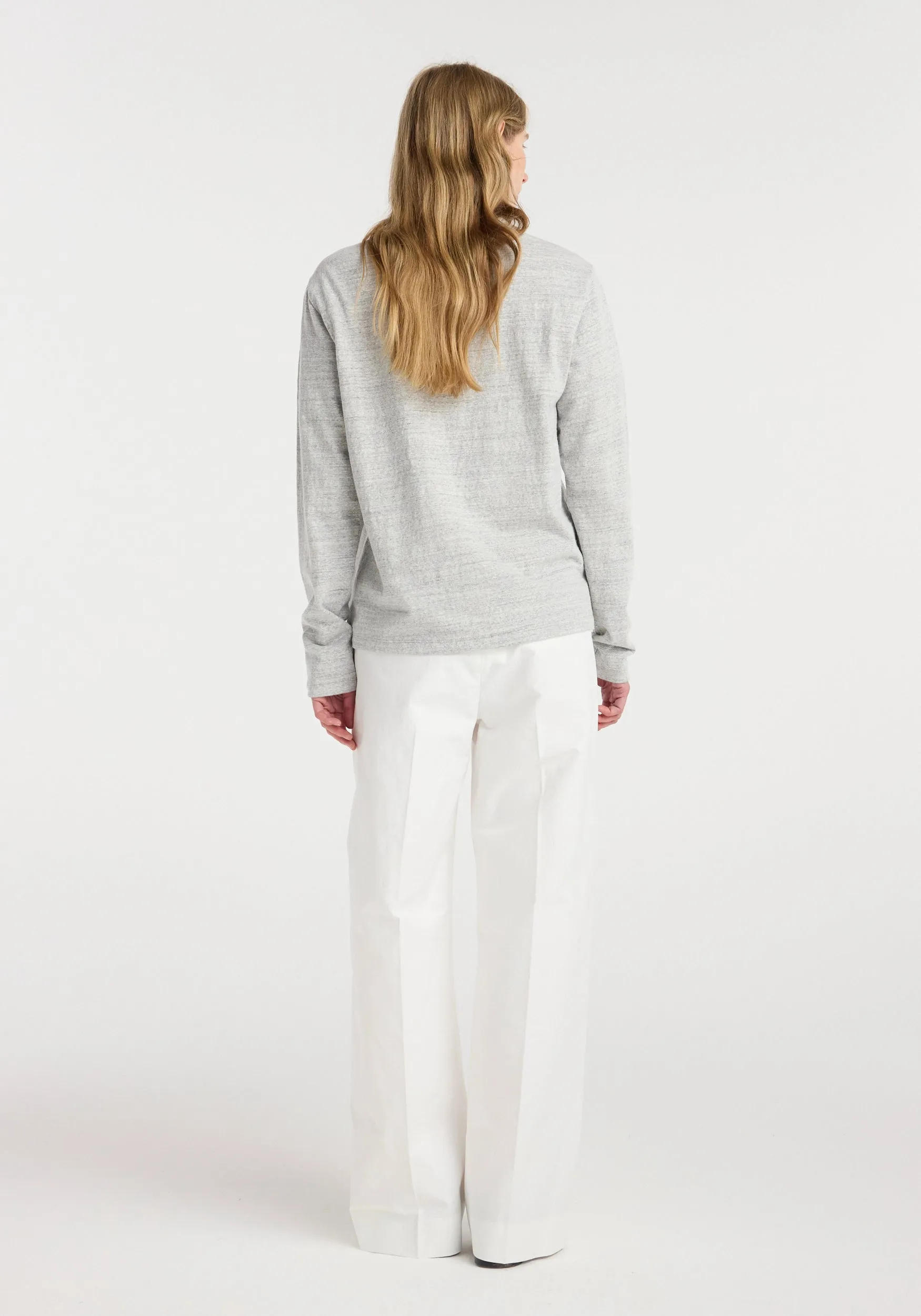 Japanese mouliné jersey long sleeve | grey mouliné sold by Rohe product image thumbnail 3