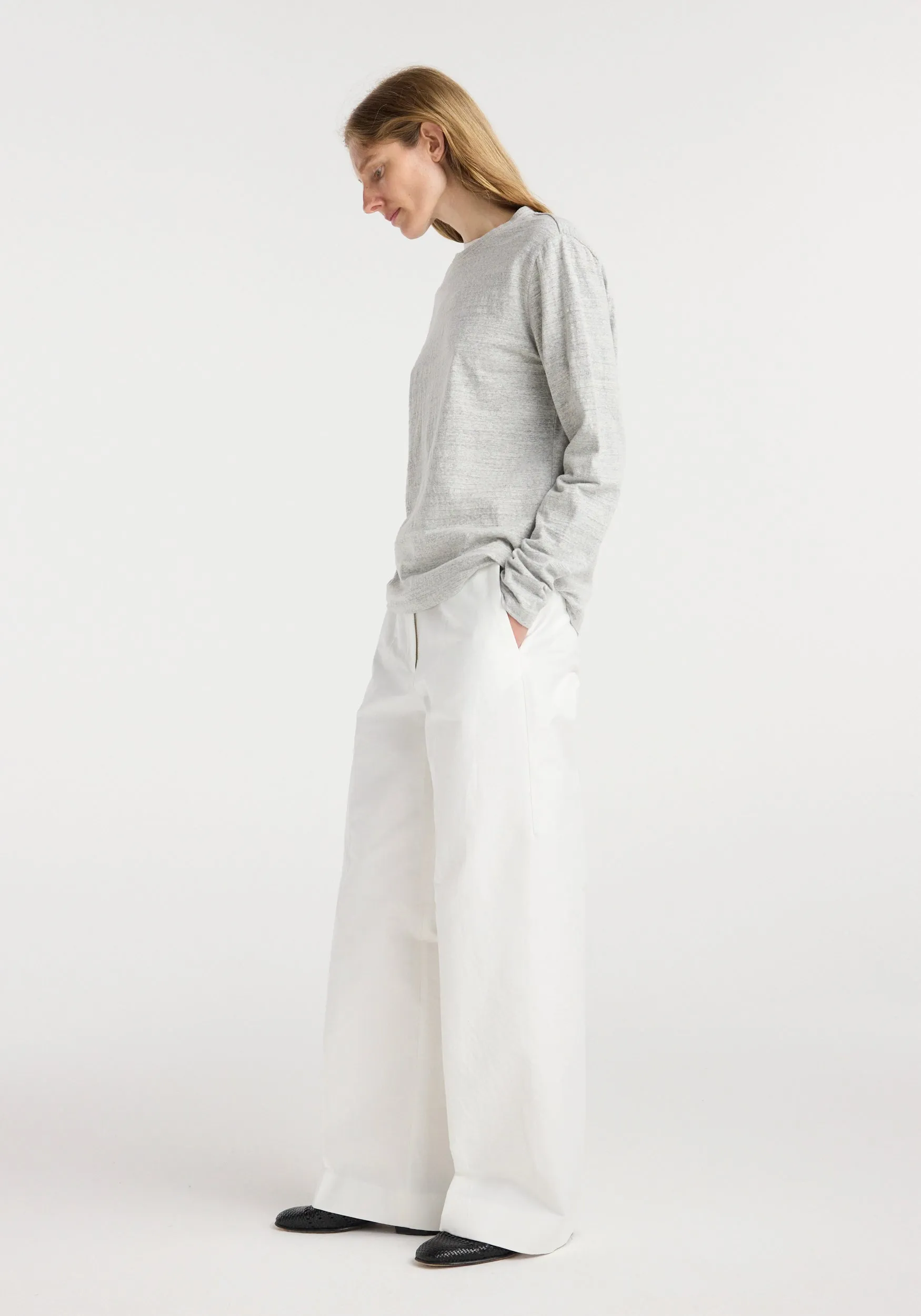 Japanese mouliné jersey long sleeve | grey mouliné sold by Rohe product image thumbnail 2