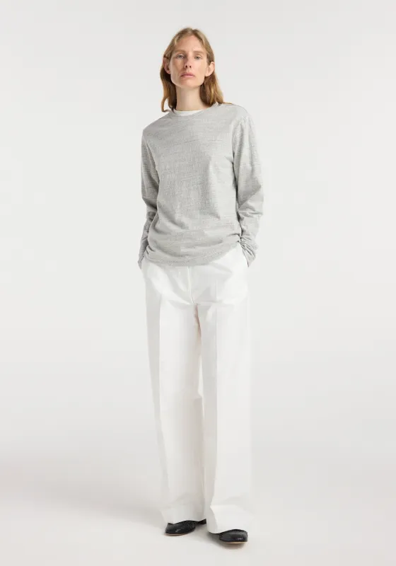 Japanese mouliné jersey long sleeve | grey mouliné made by Rohe